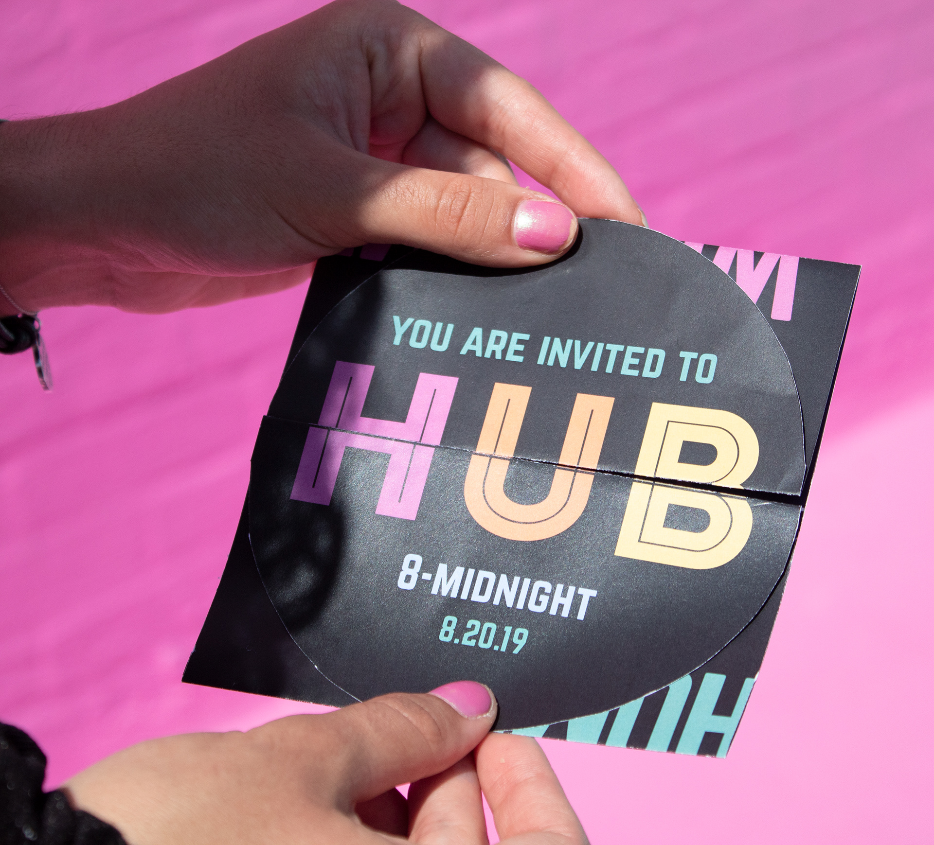 HUB town invitation for use at local high schools, colleges, coffee shops etc. 