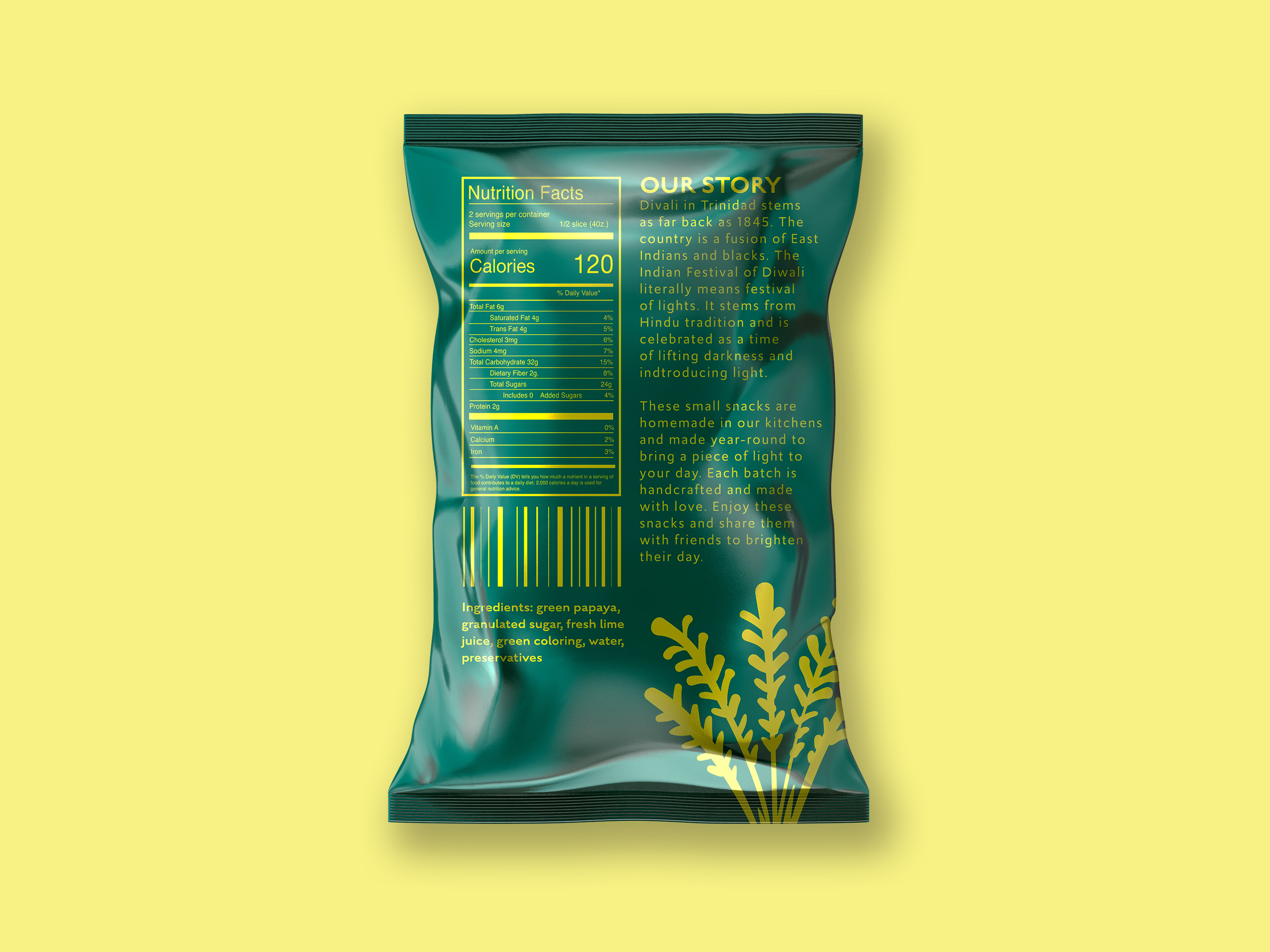 Papaya Candy can be conveniently enjoyed in this clean package.