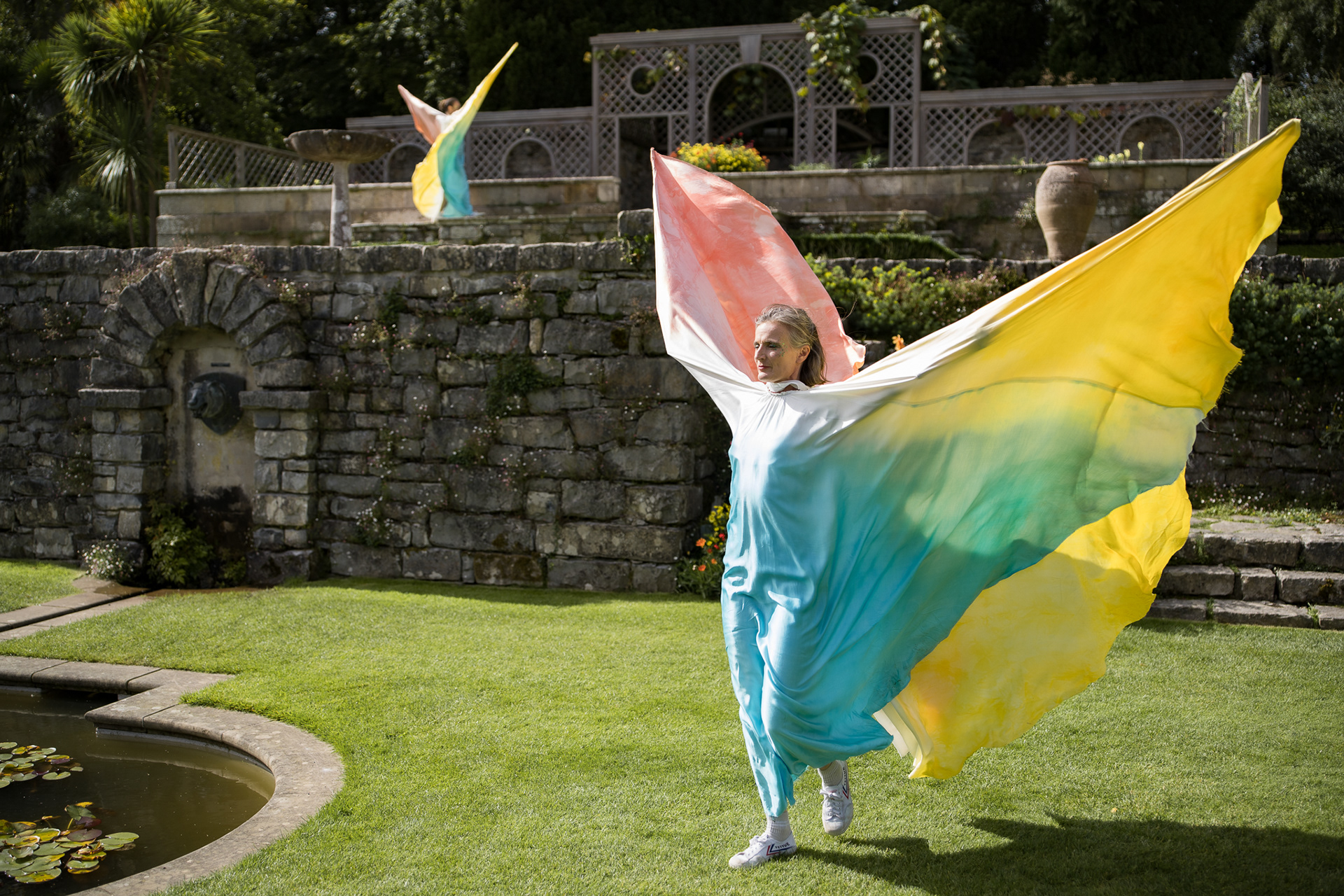 performance on the terrace at Plas Newydd