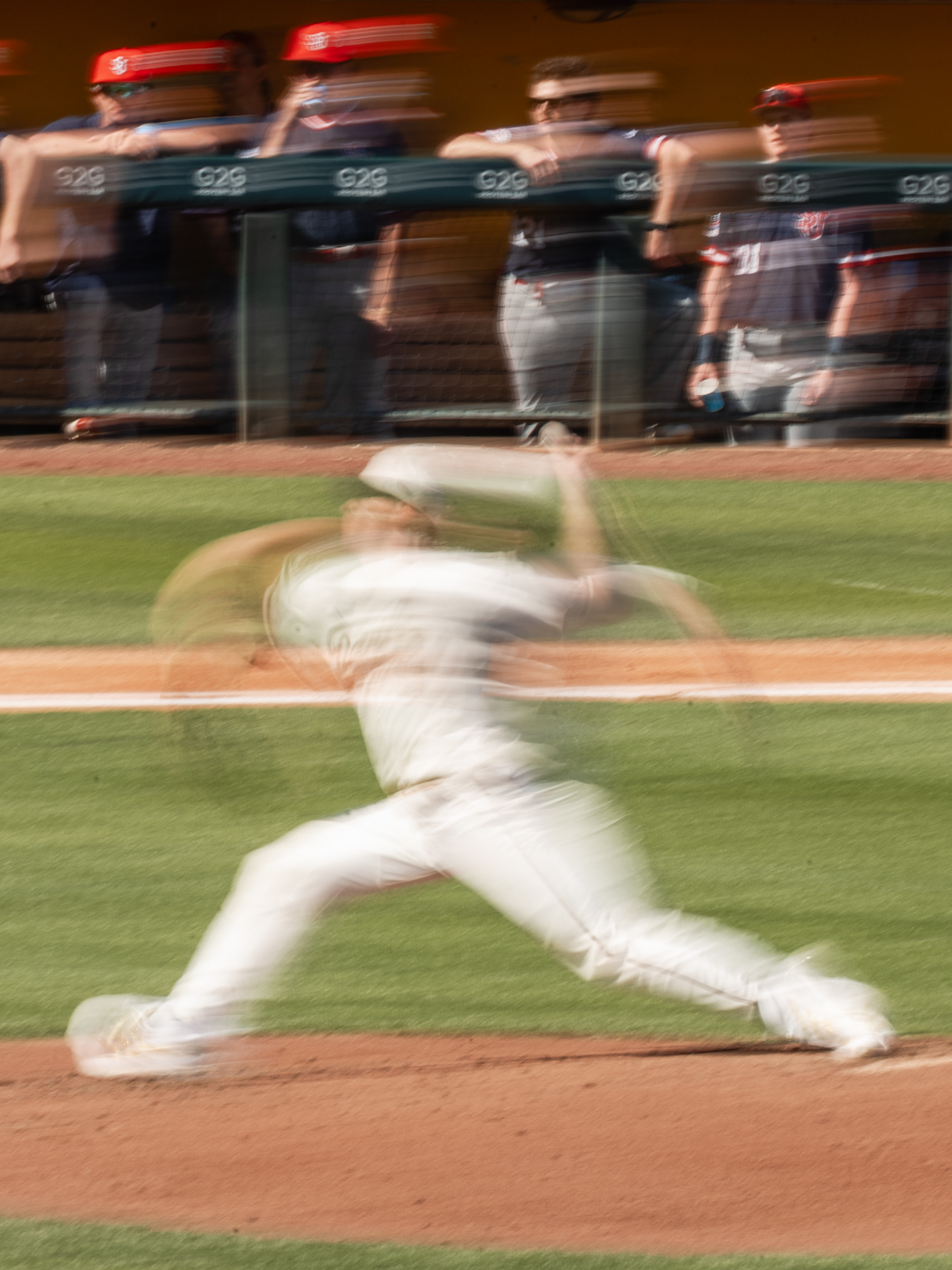 Easton Barrett, Arizona State University pitcher, delivers the ball during a home game against St. John’s University at Phoenix Municipal Stadium on Sunday, February 22, 2026 in Phoenix, Arizona. 