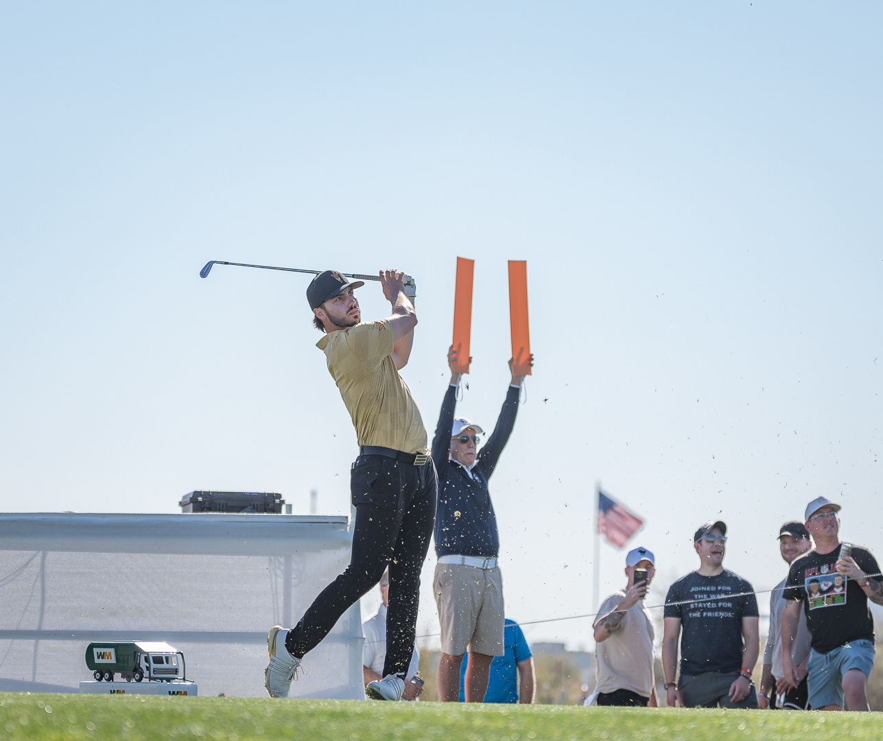 Josele Ballester, ASU golfer and PGA amateur, tees off on hole one during round one of the Waste Management Phoenix Open at TPC Scottsdale on Thursday, February 6, 2025 in Scottsdale, Arizona. 