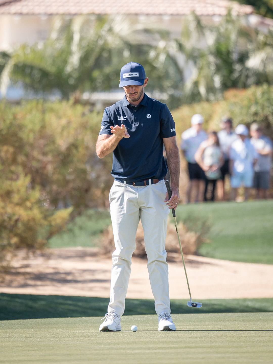 Max Homa figuring out the break of his putt during round one of the Waste Management Phoenix Open at TPC Scottsdale on Thursday, February 6, 2025 in Scottsdale, Arizona. 