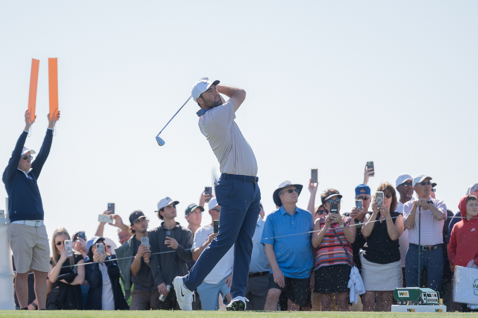 Scottie Scheffler tees off on hole one during round one of the Waste Management Phoenix Open at TPC Scottsdale on Thursday, February 6, 2025 in Scottsdale, Arizona. 