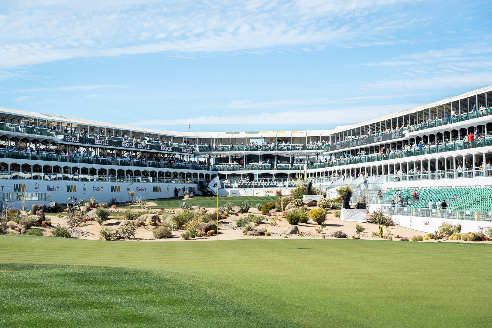 The famous 16th hole at The famous 16th hole at TPC Scottsdale during practice rounds on Tuesday, February 4, 2025 in Scottsdale, Arizona. TPC Scottsdale during practice rounds on Tuesday, February 4, 2024 in Scottsdale, Arizona. 