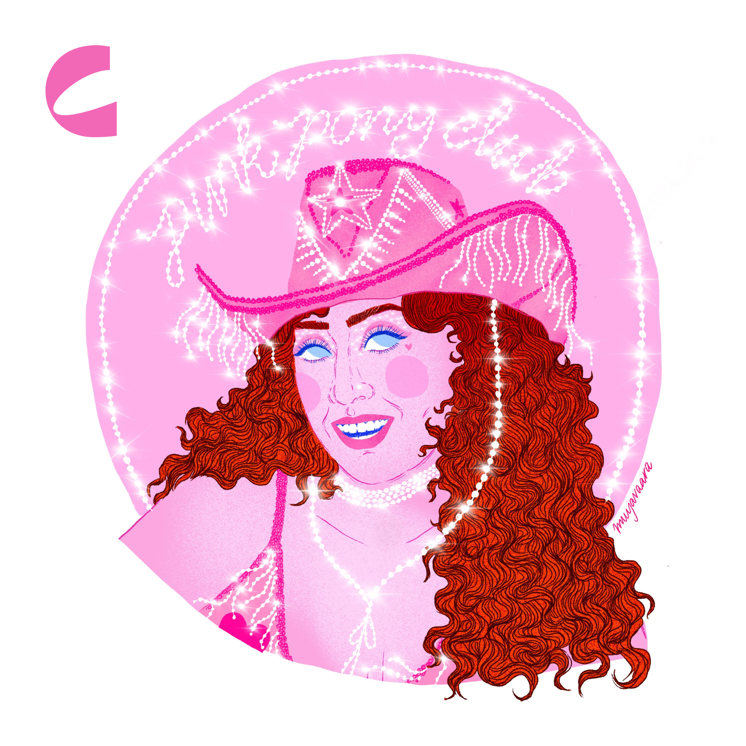 Chappel Roan, potretti, kuvitus, Illustration, Venla Vaattovaara, Muijavaara