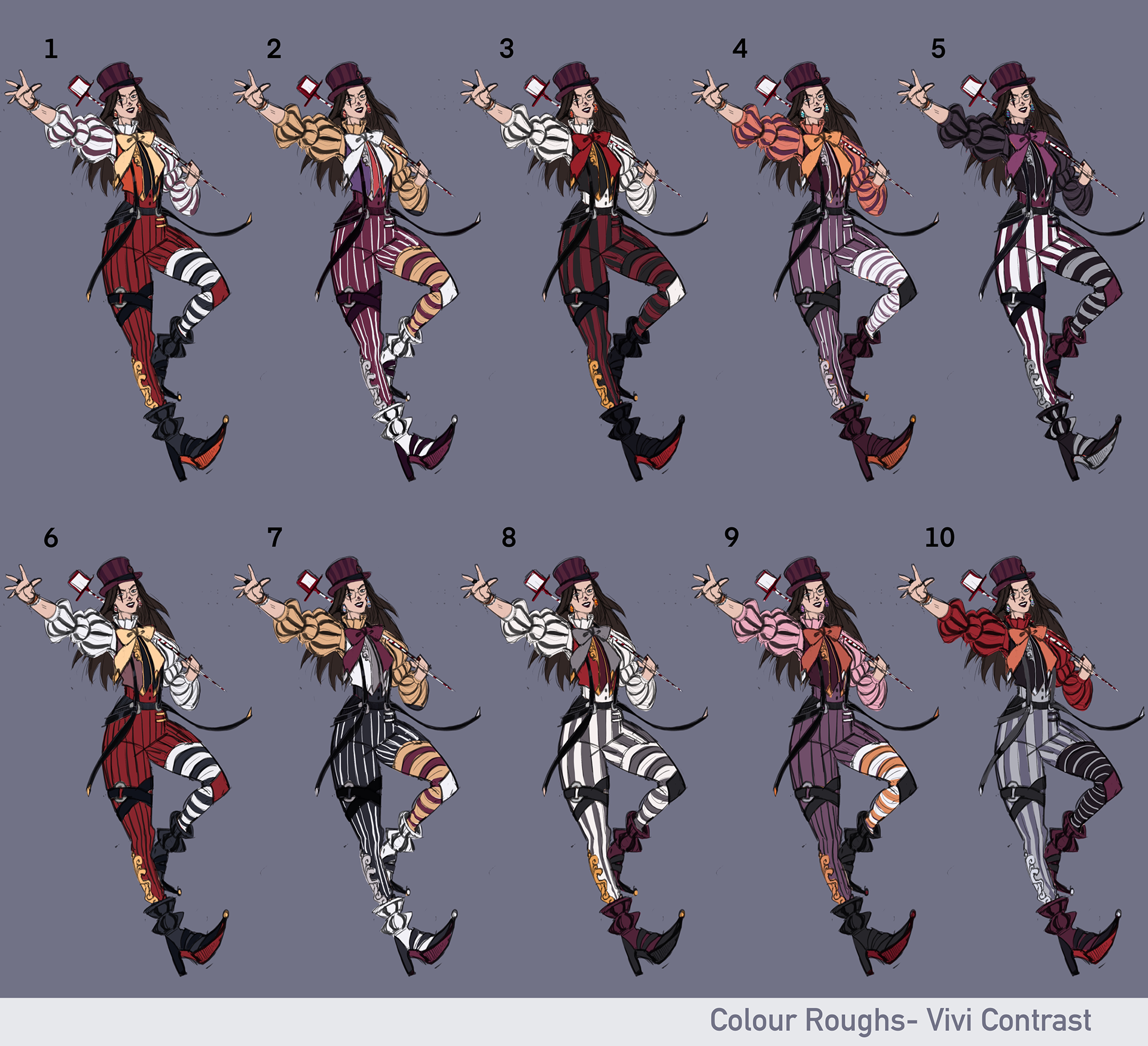 Colour Roughs for Vivi Contrast