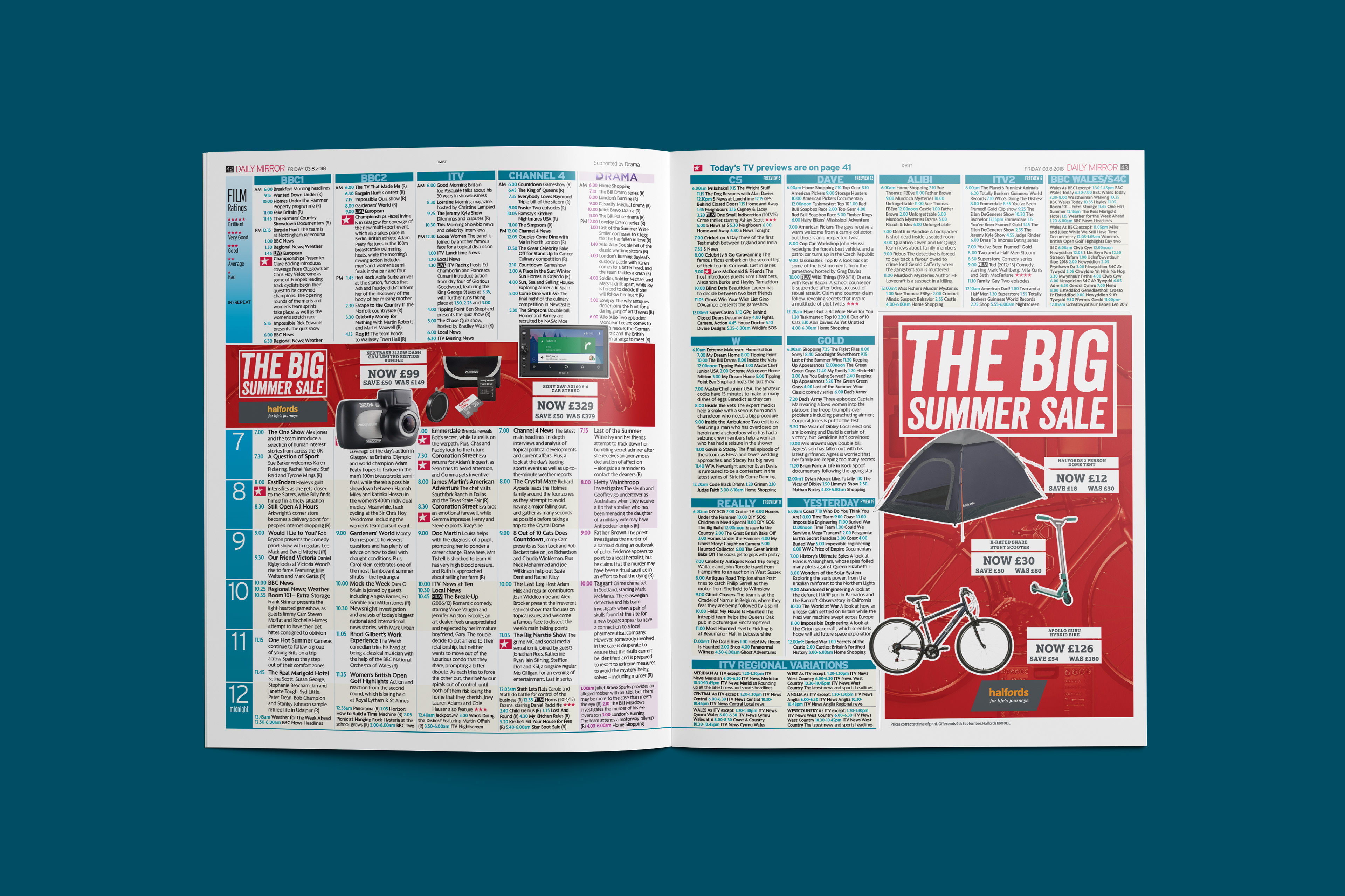 Disruptive TV spread in the Mirror • layout and artwork