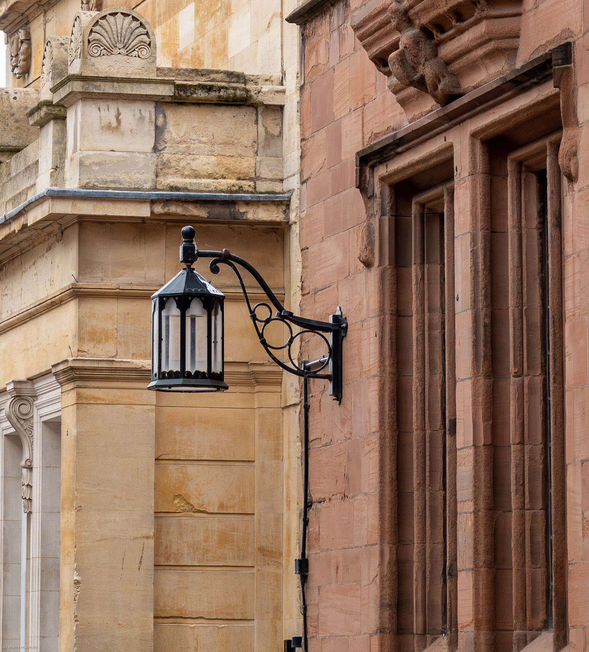 Lamp with stonework