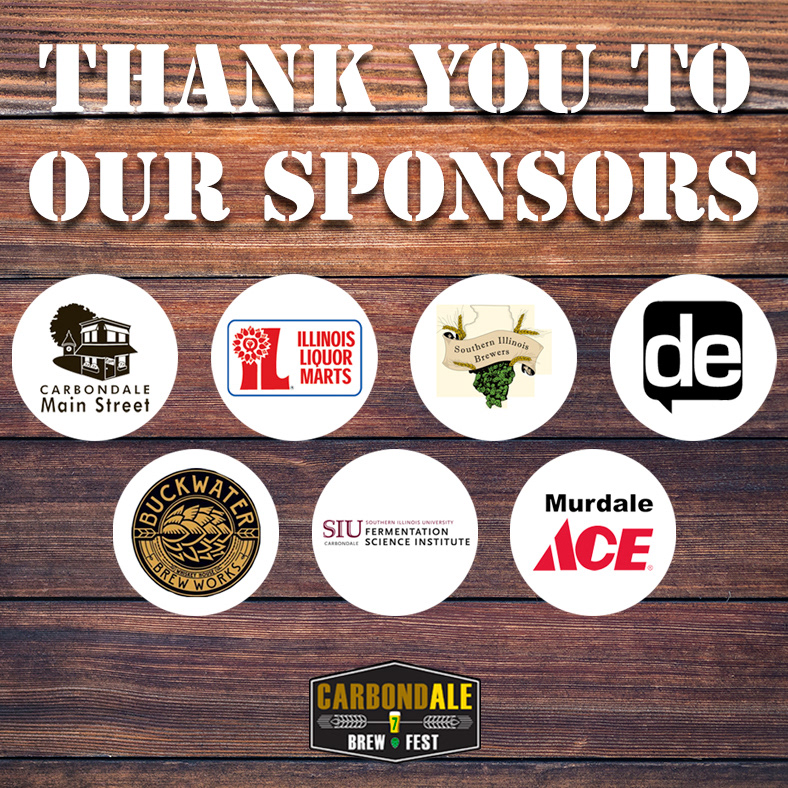A graphic to thank all sponsors of the CarbondALE Brew Fest.