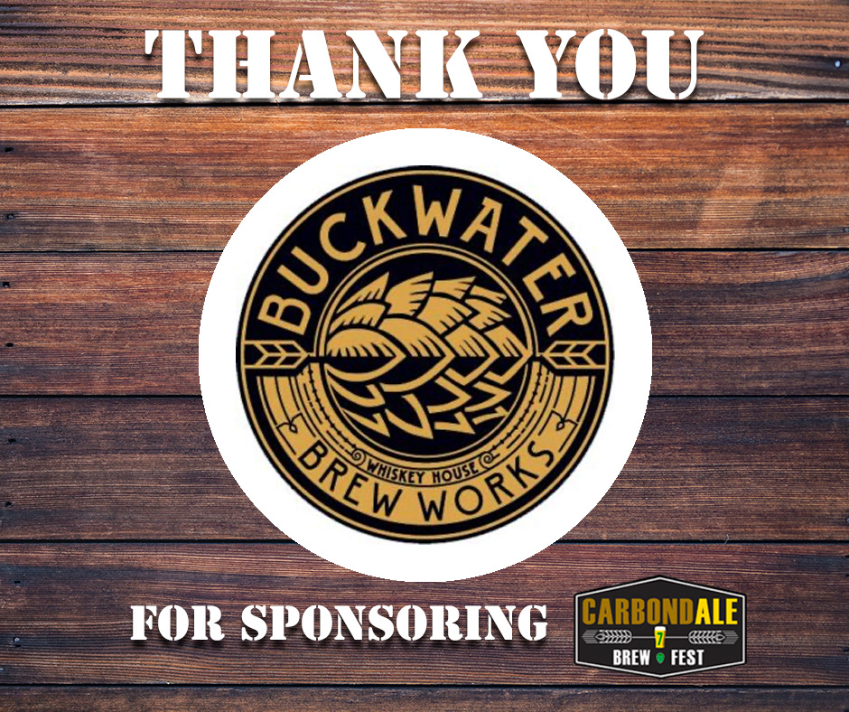 A graphic to thank Buckwater Brew Works as a sponsor of CarbondALE Brew Fest.