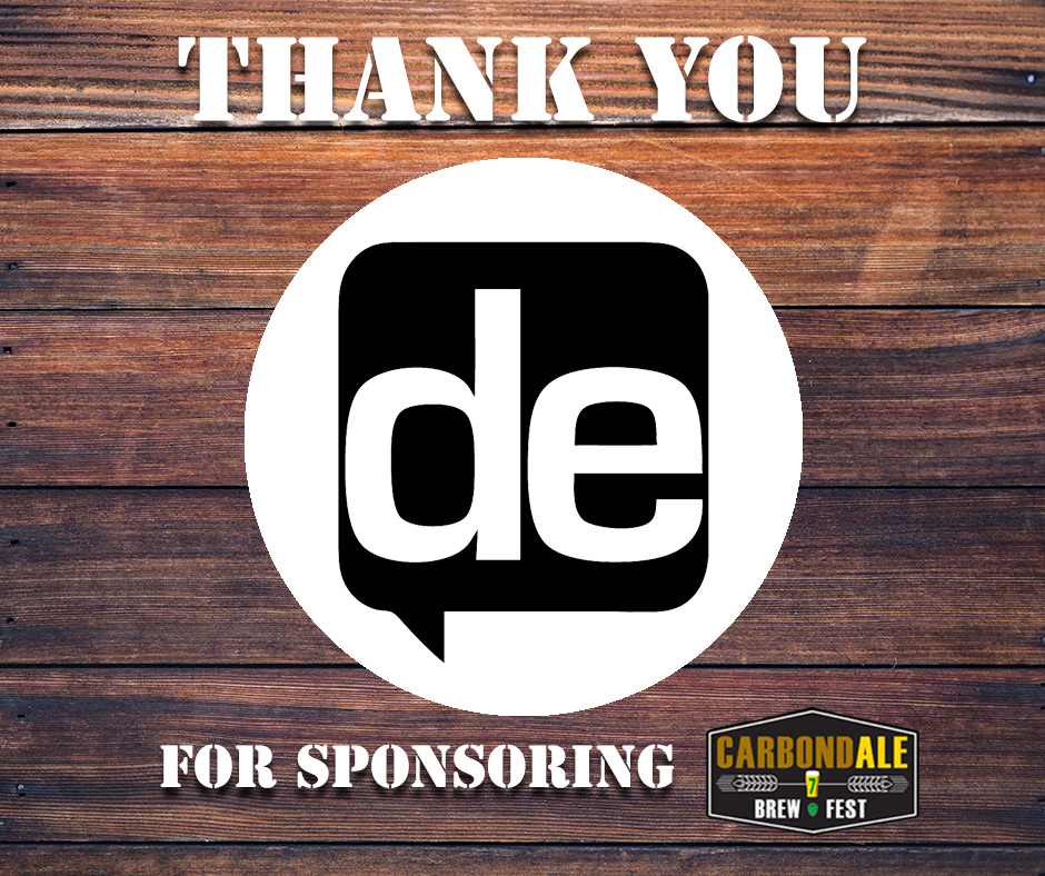 A graphic to thank the Daily Egyptian as a sponsor of CarbondALE Brew Fest.