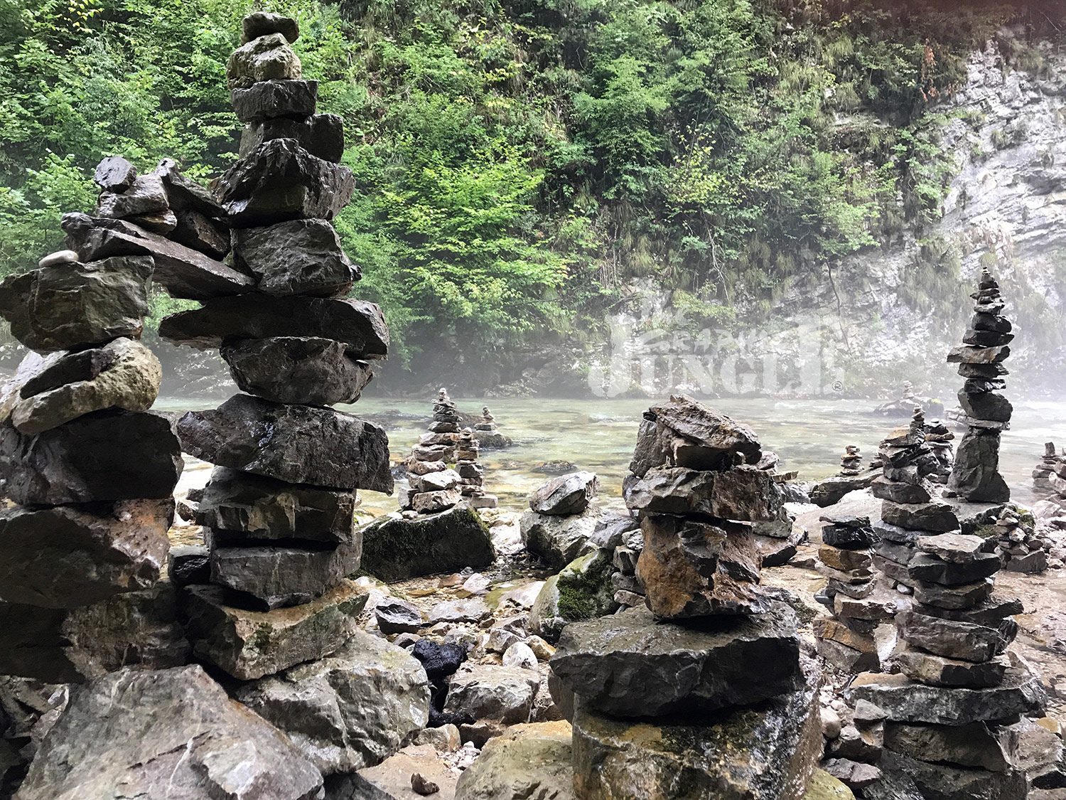 stream rock sculpture heaven, Gorge Soteska Vintga, Slovenia