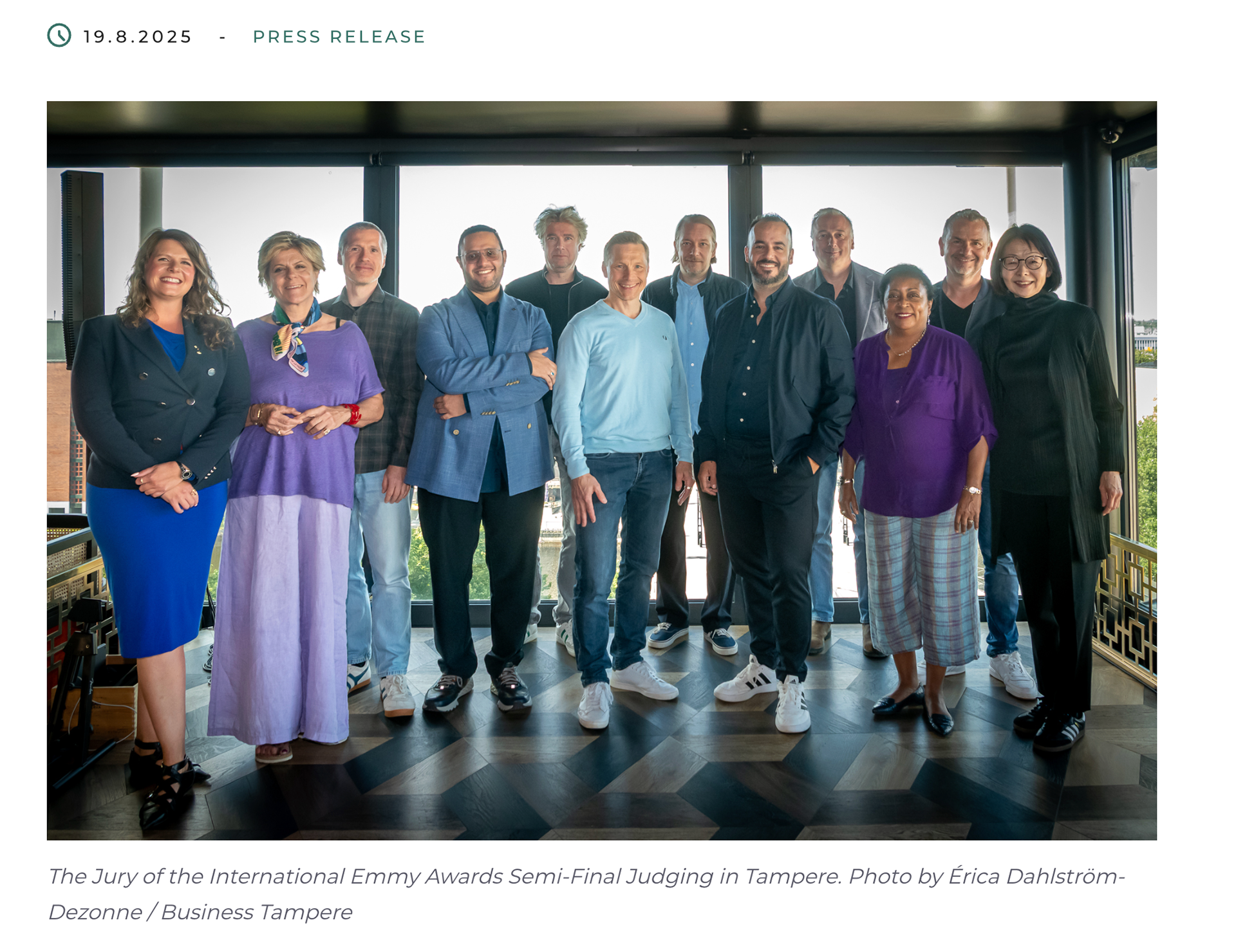 Business Tampere (FI) - Semi-Final Judging for 2025 International Emmy® Awards, August 2025