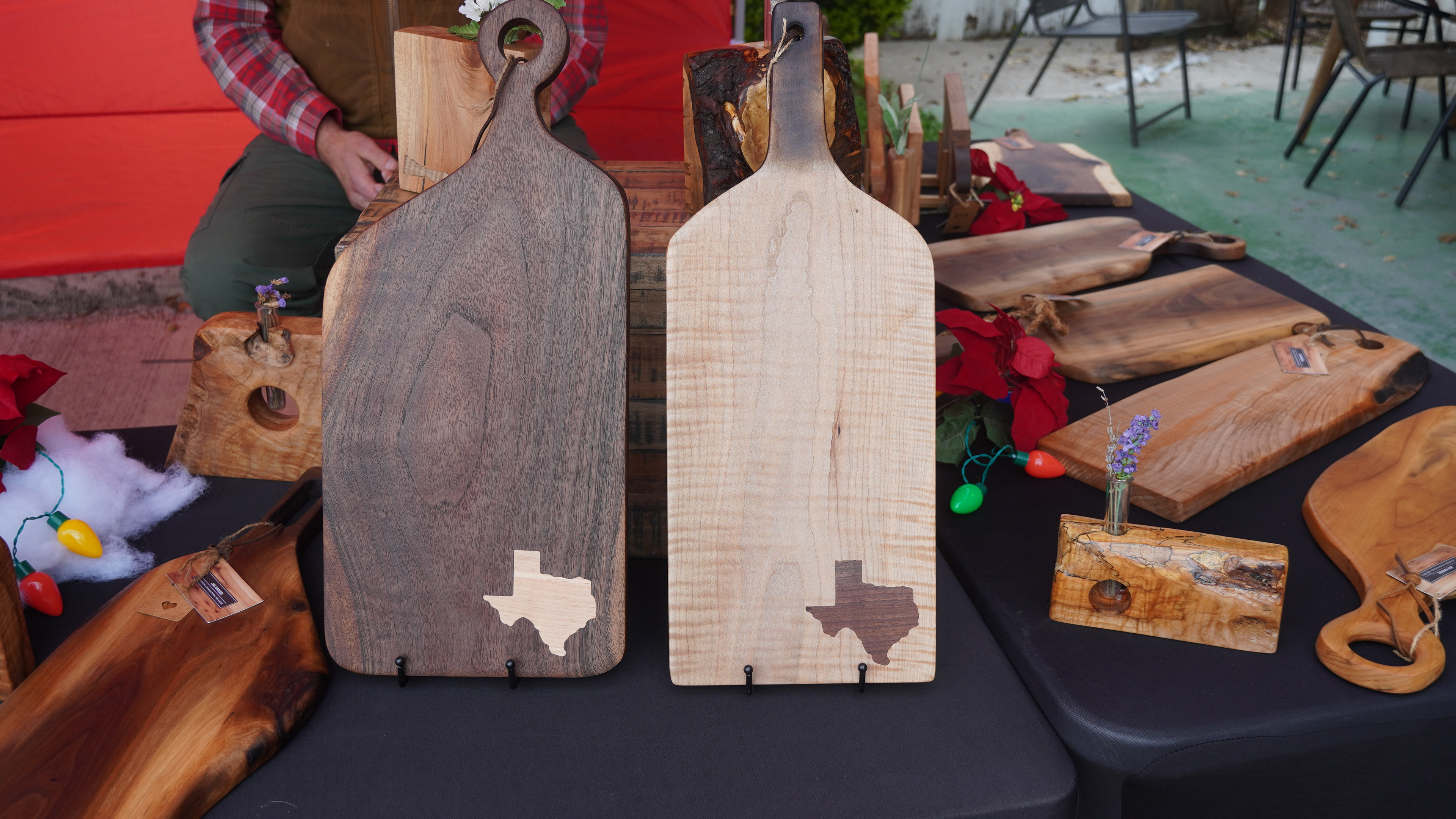 Local carpenter at a pop up event.