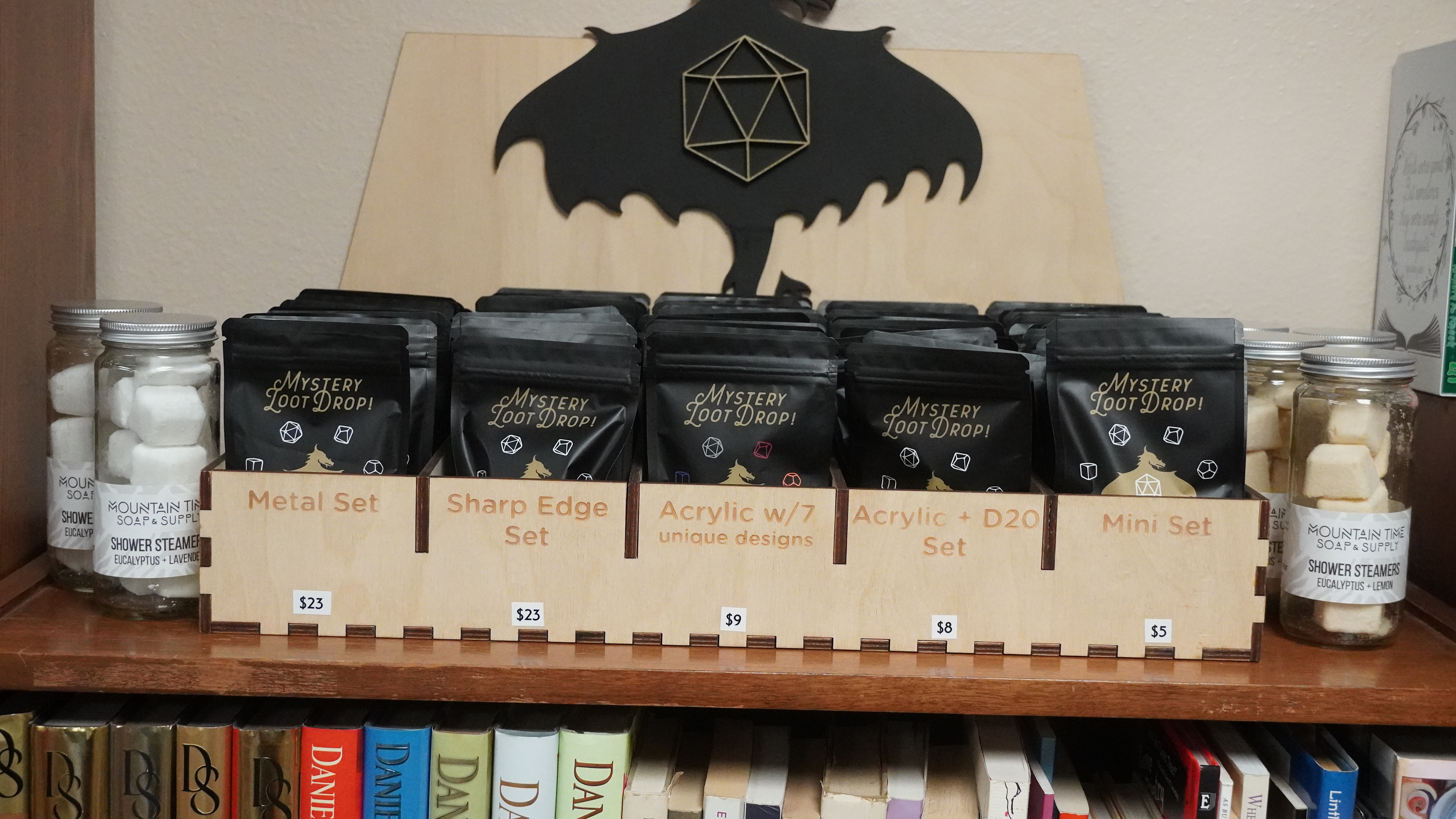 Random dice out of a local bookstore made by a Texas company.