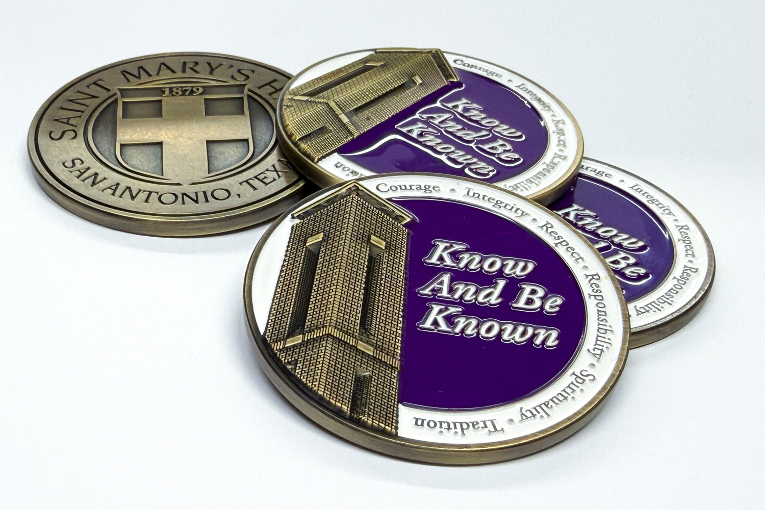 Head of School Challenge Coin: Created for the Head of School to personally recognize students who demonstrate perseverance and excellence within the Saint Mary’s Hall community.