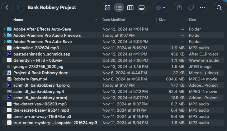 Folder of all project files
