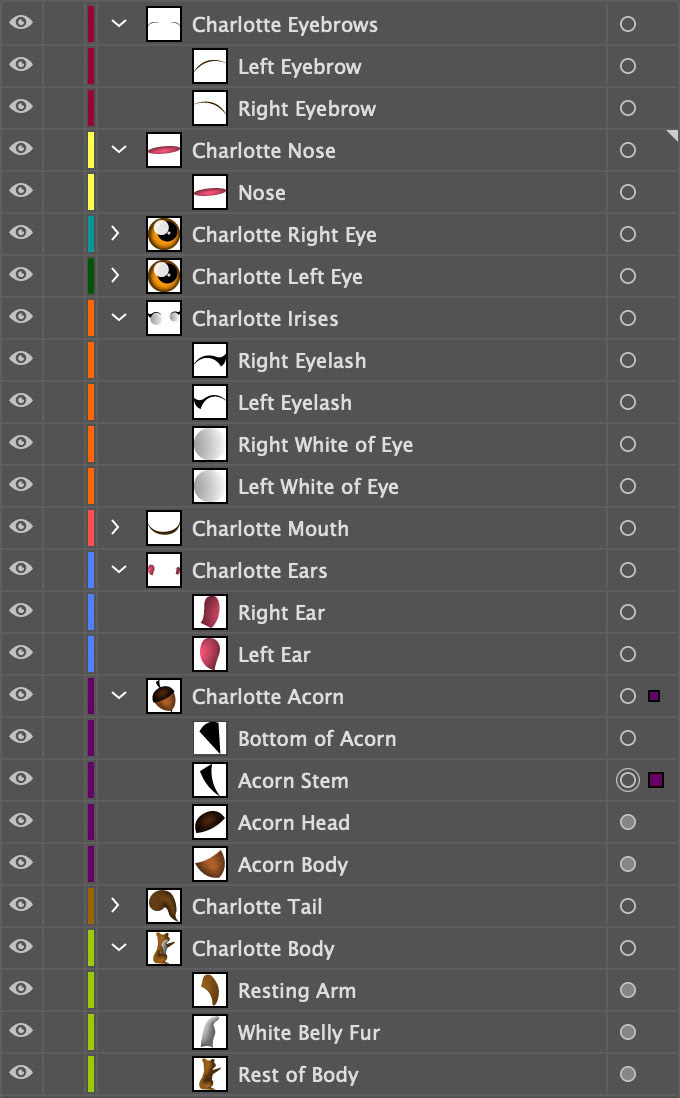 Charlotte Illustrator layers