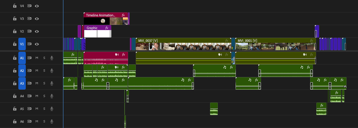 Project's timeline in Premiere Pro
