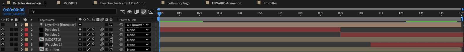 After Effects project timeline