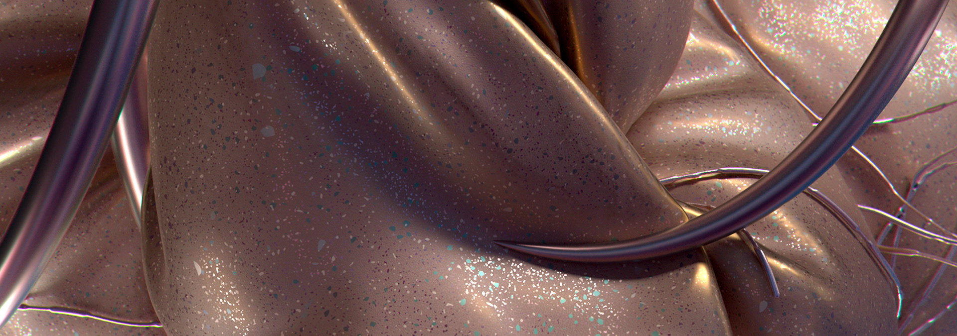 Cinema 4D abstract 3D Design. Cloth Simulation