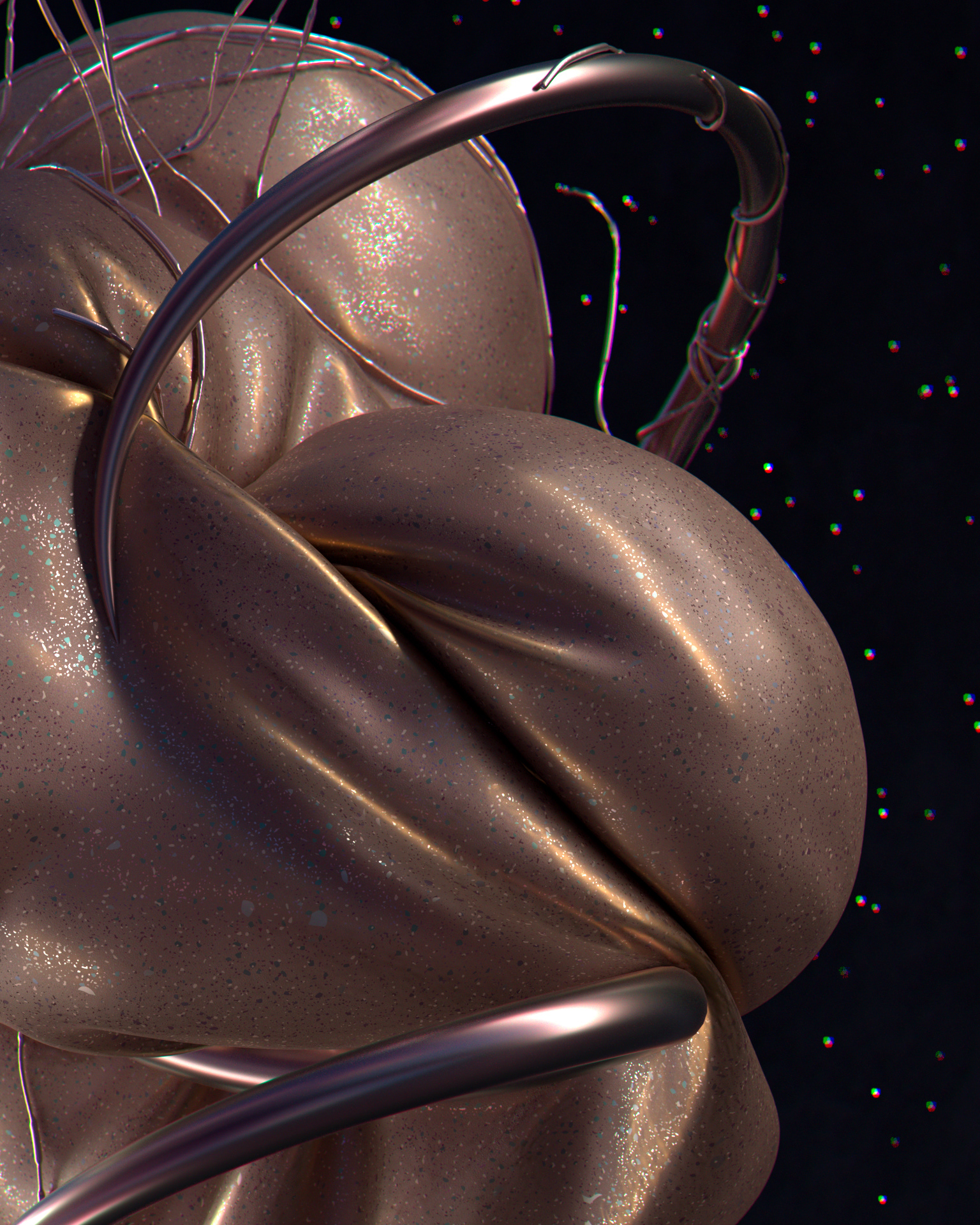 closeup balloon metal structure