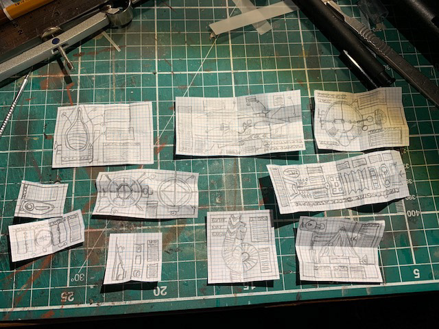 miniature technical drawings