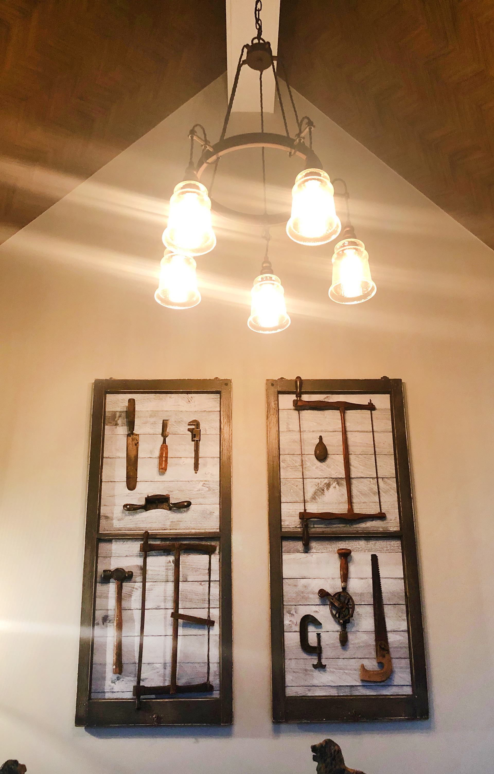 Vintage Tools & Chandelier