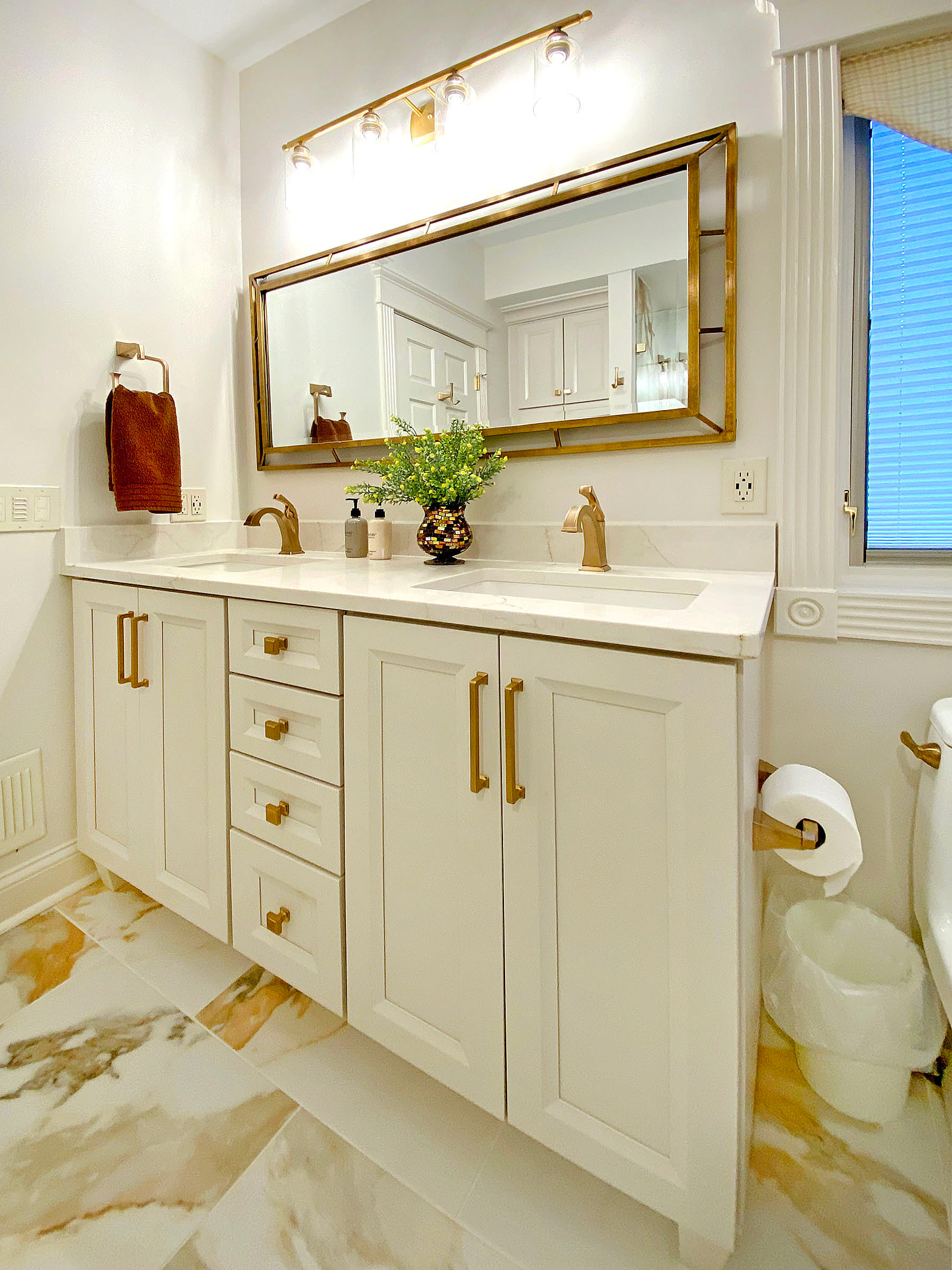 Custom Cabinet with Two Sinks