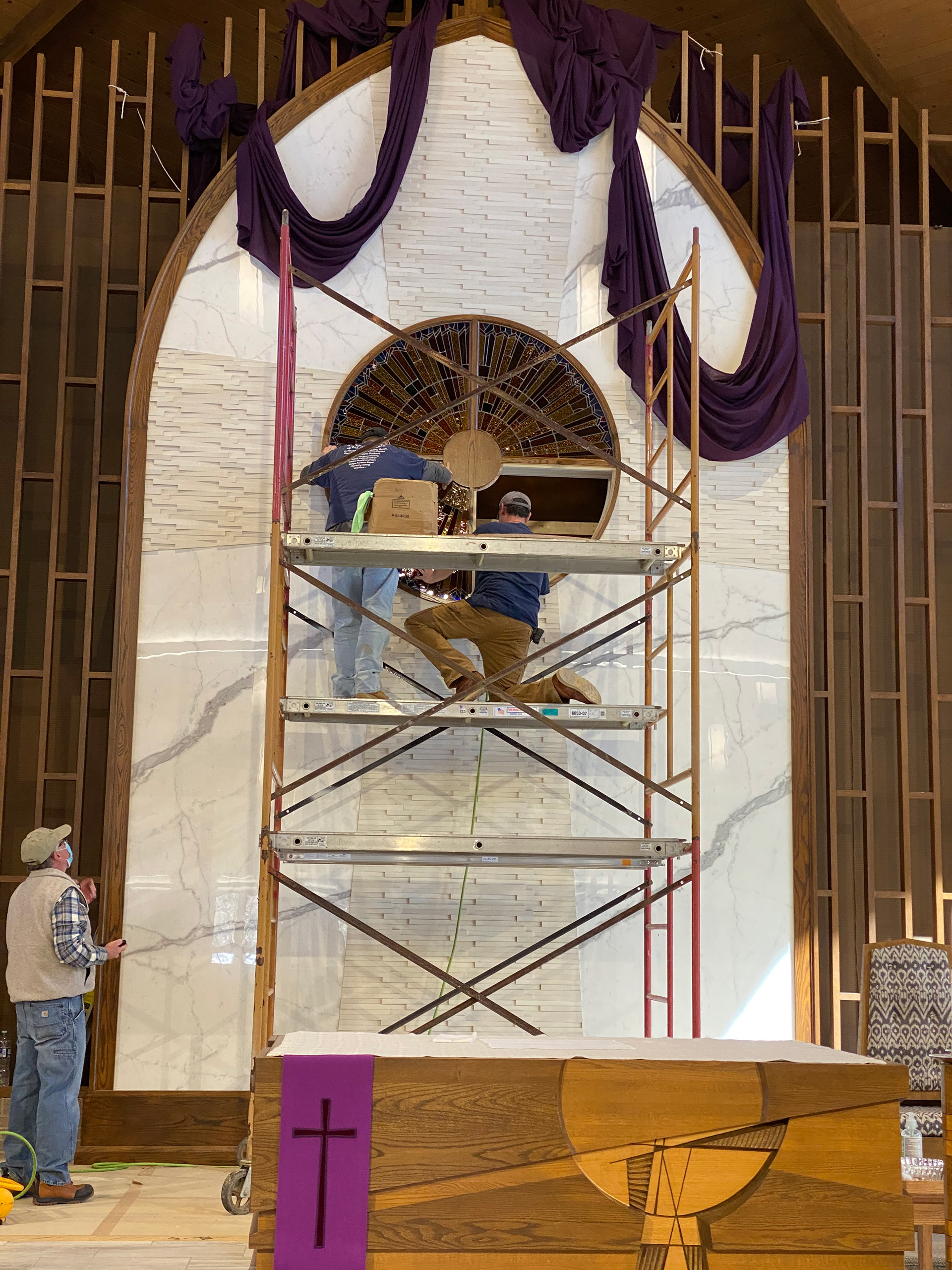 Reredos Wall under construction