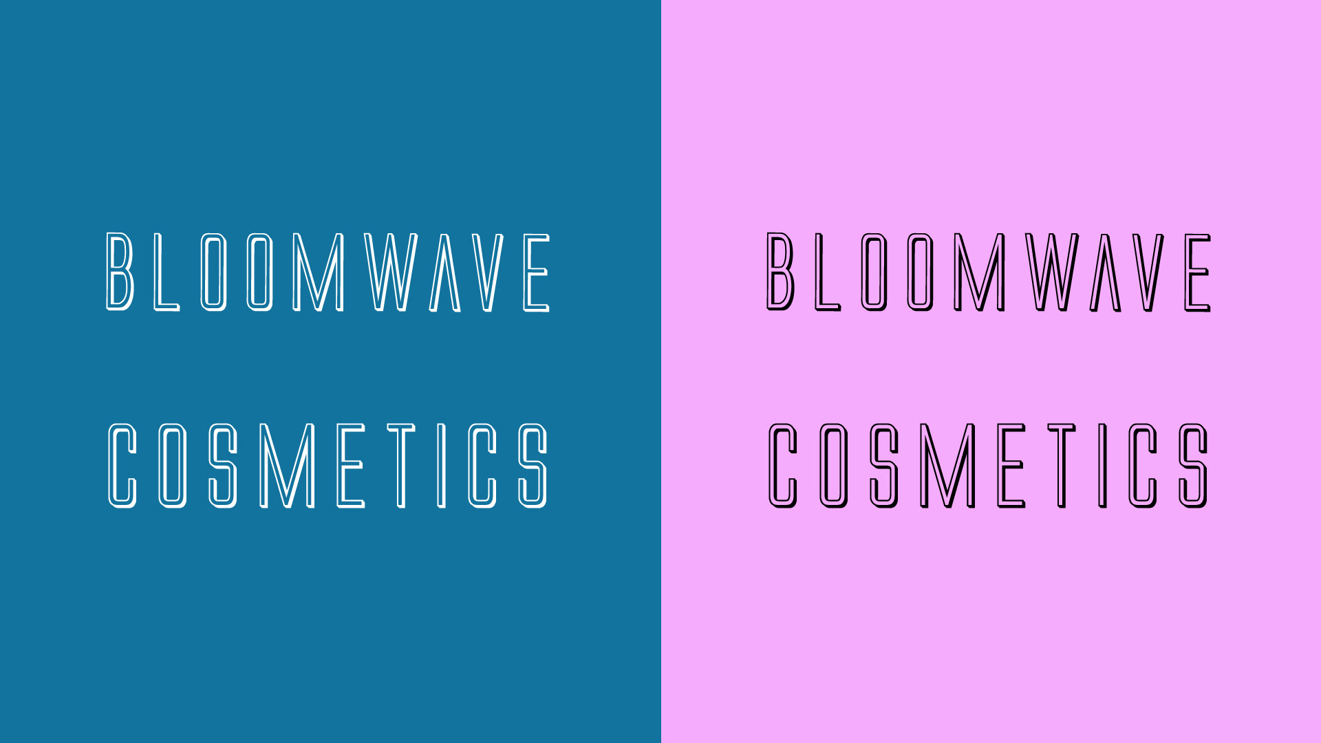 Bloomwave Cosmetics logo text variations