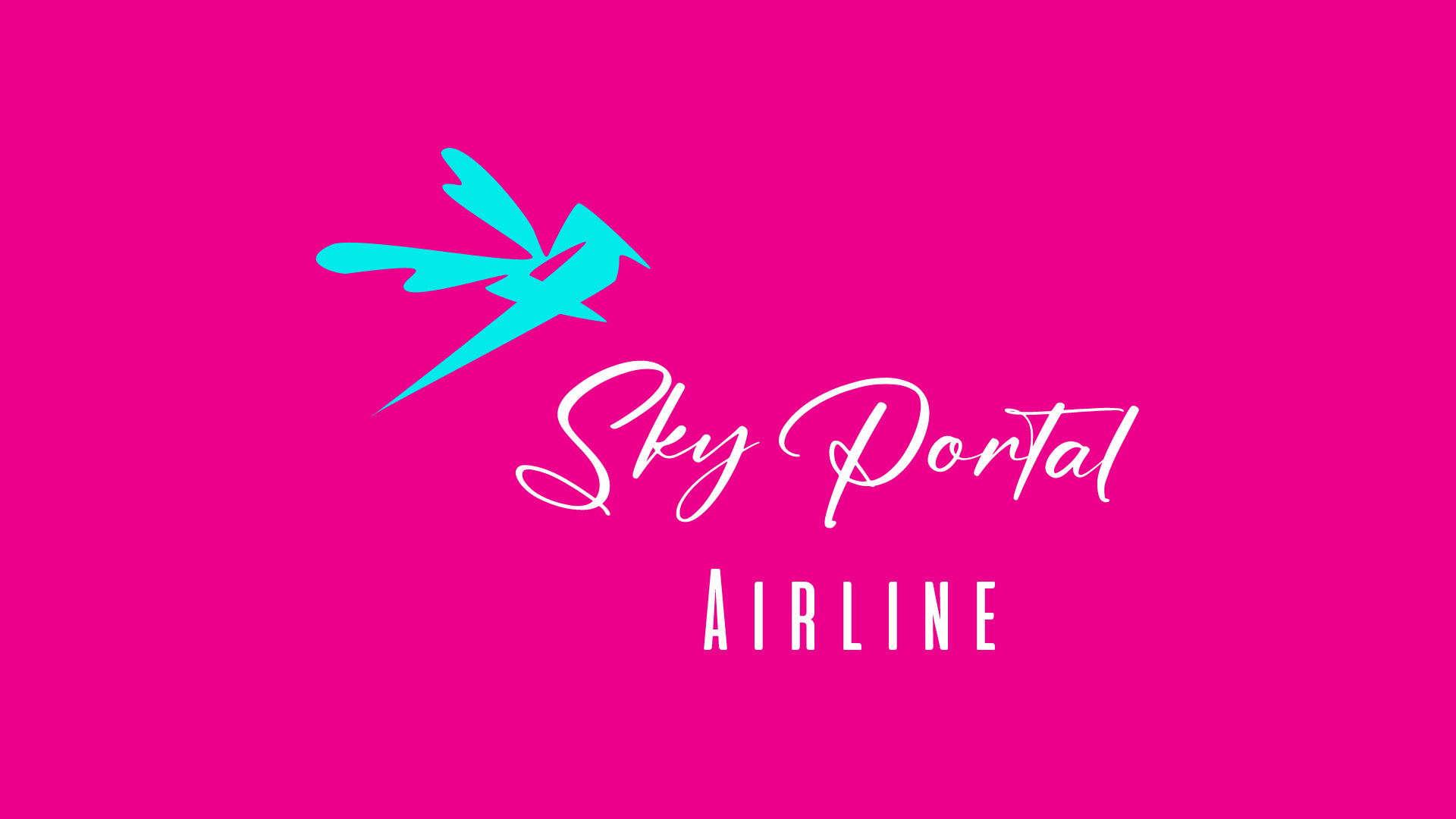 Sky Portal Airline logo on pink background