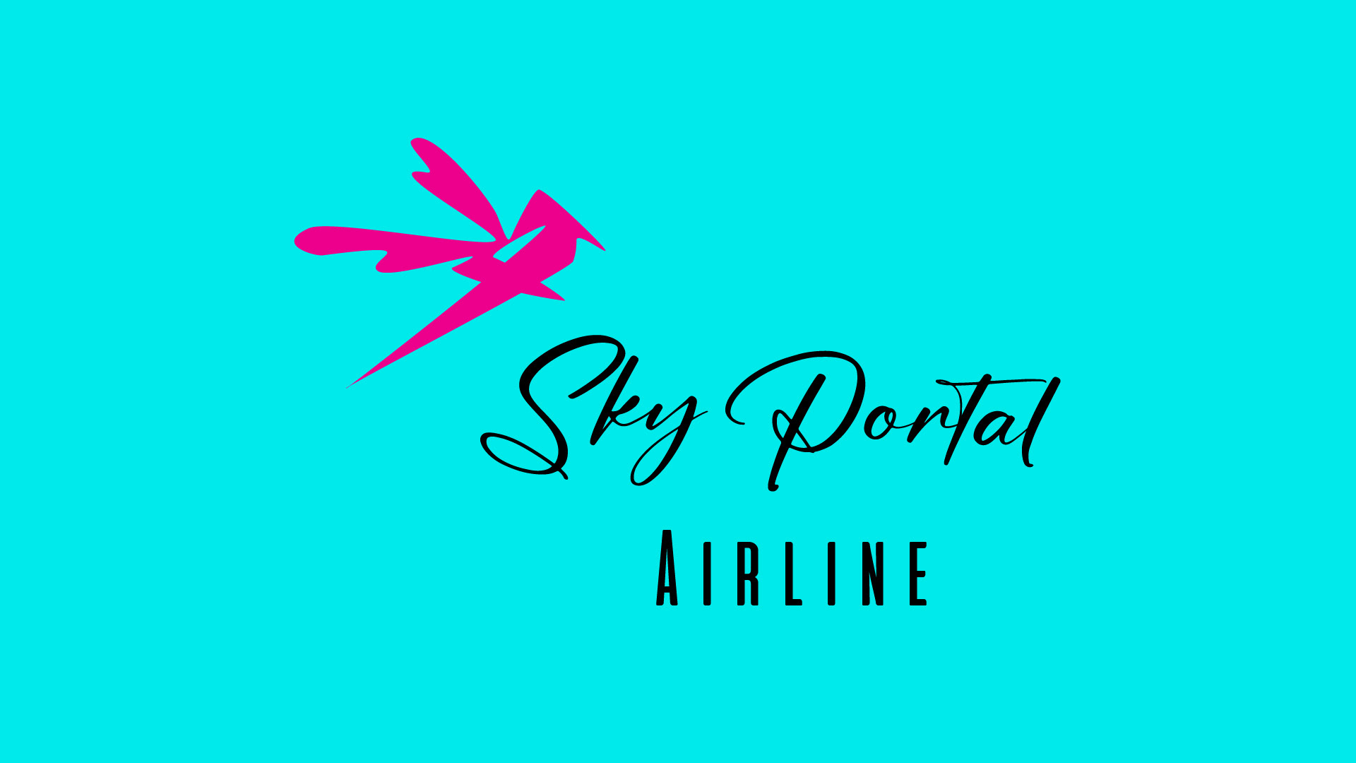 Sky Portal Airline logo on blue background