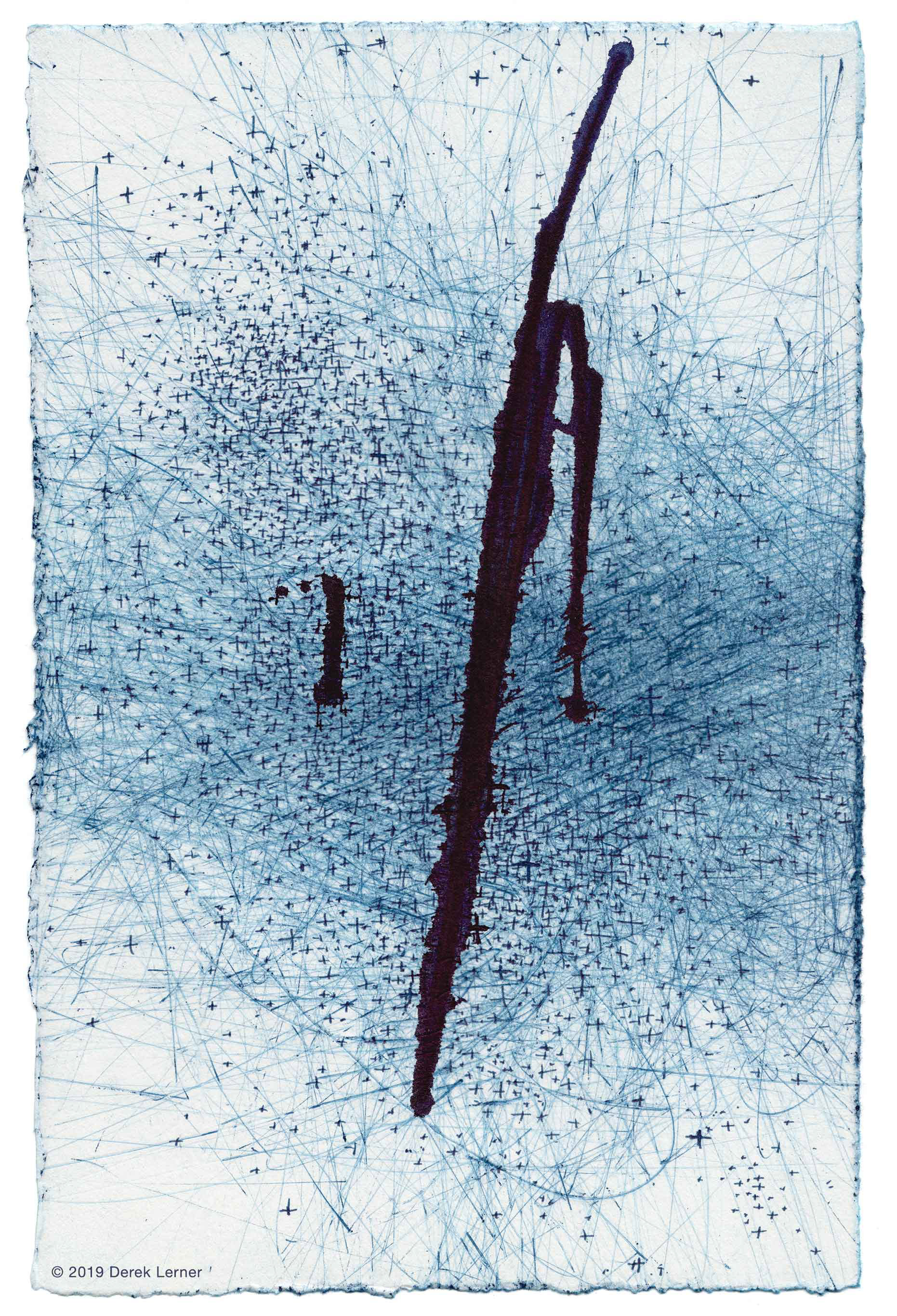 Asvirus 101, 2019 Ink on paper 10" x 6.5" (25.4cm x 16.5cm) © 2019 Derek Lerner