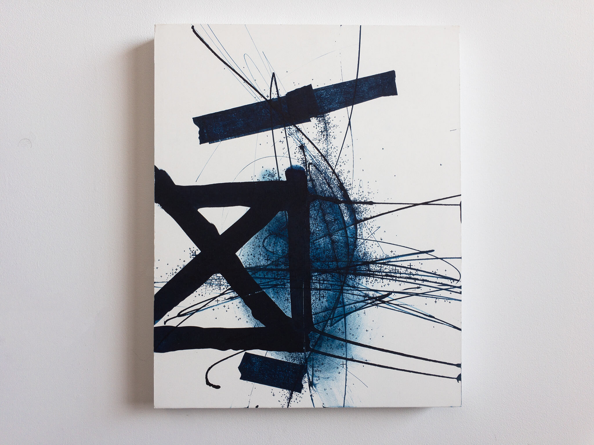 Asvirus 77, 2017 Ink on paper on wood panel 20 x 16 x 1 5/8 inches (50.8 x 40.64 x 4 cm)