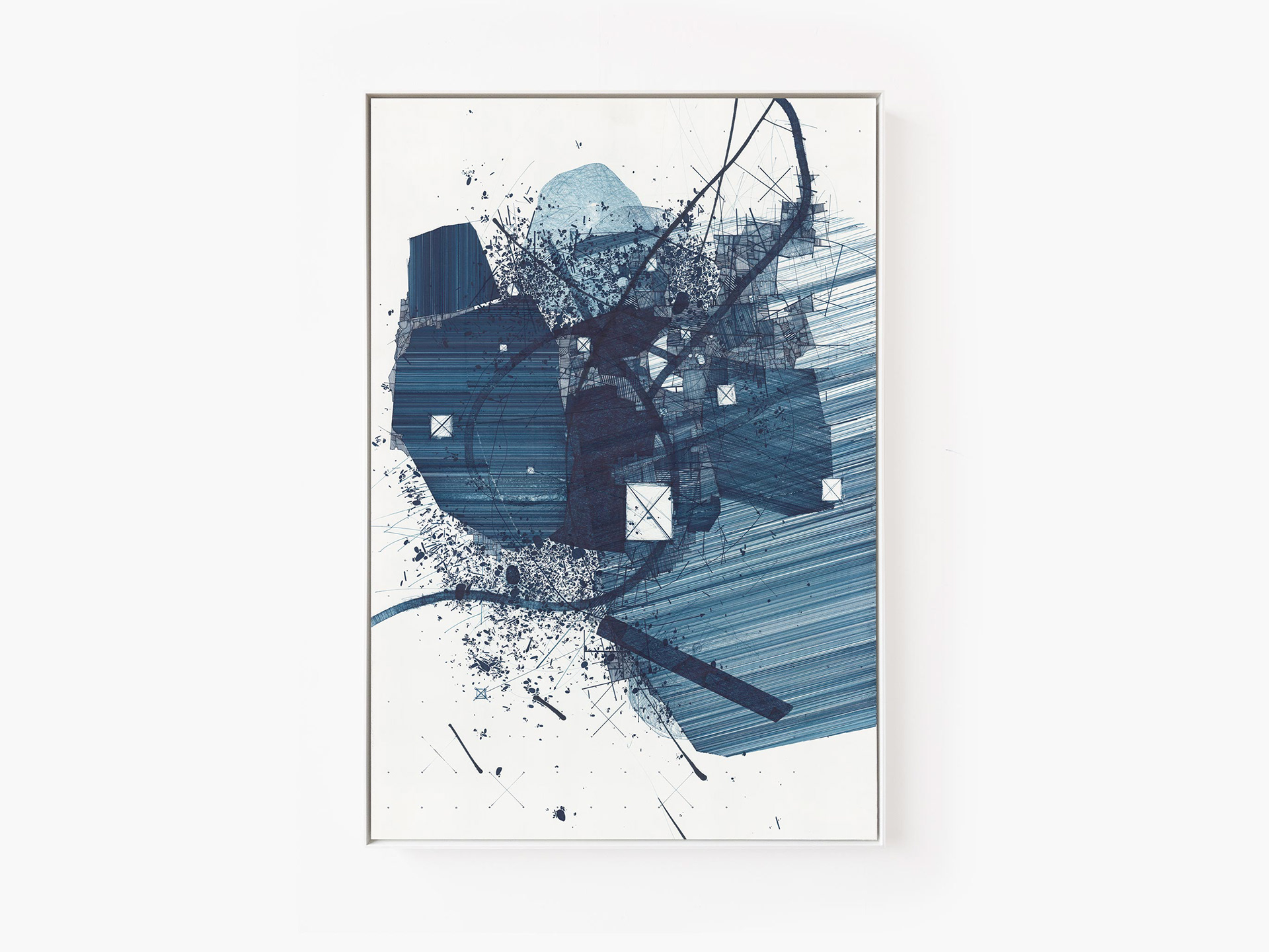 Asvirus 137 by Derek Lerner, 2021 Ink on paper on aluminum honeycomb panel 44” x 30” x 0.5” (111.76cm x 76.2cm x 1.27cm)