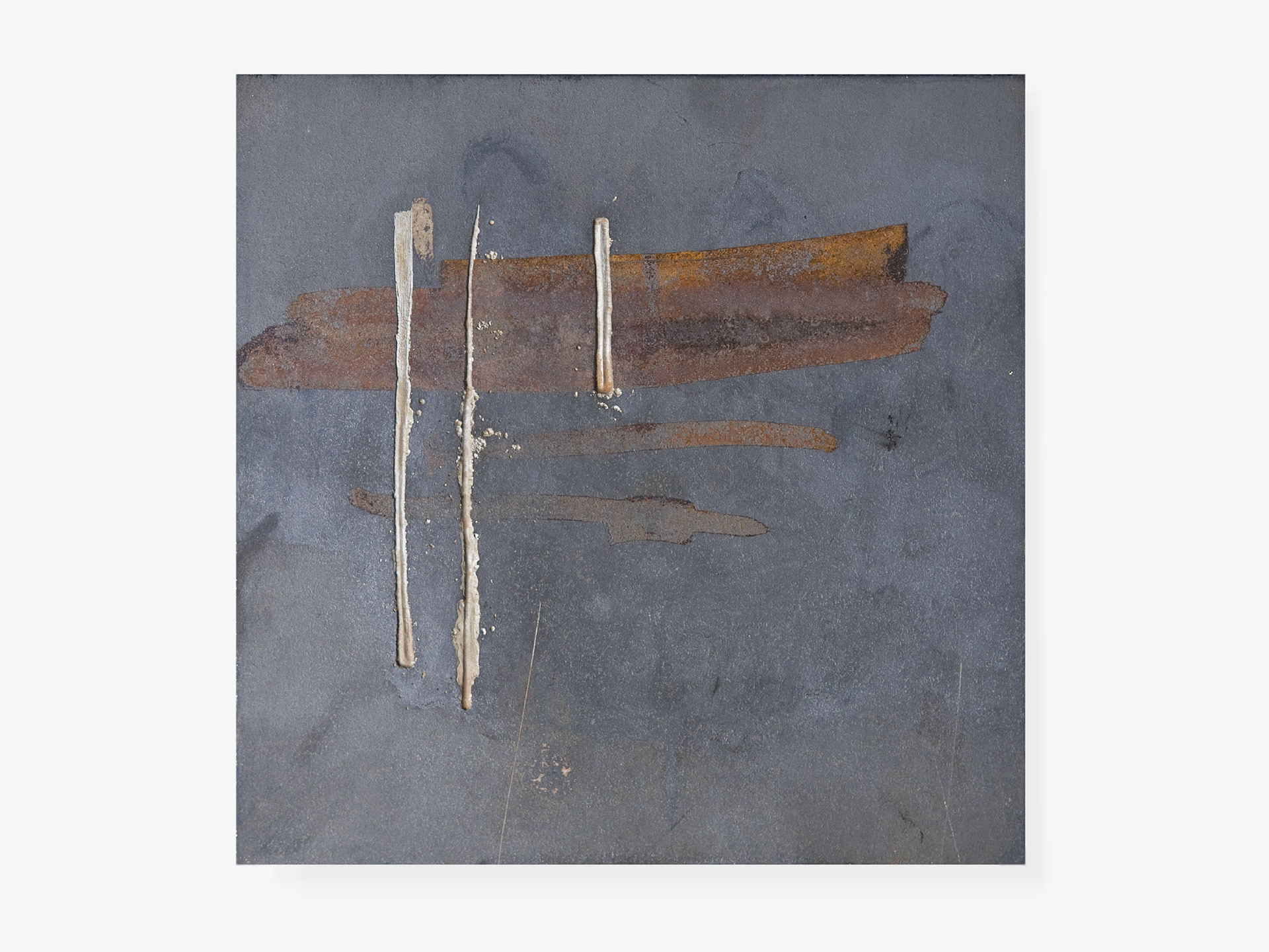 Singularity study 2 art by Derek Lerner 2008 waxed steel (6 x 6 in) 15.24 x 15.24 cm