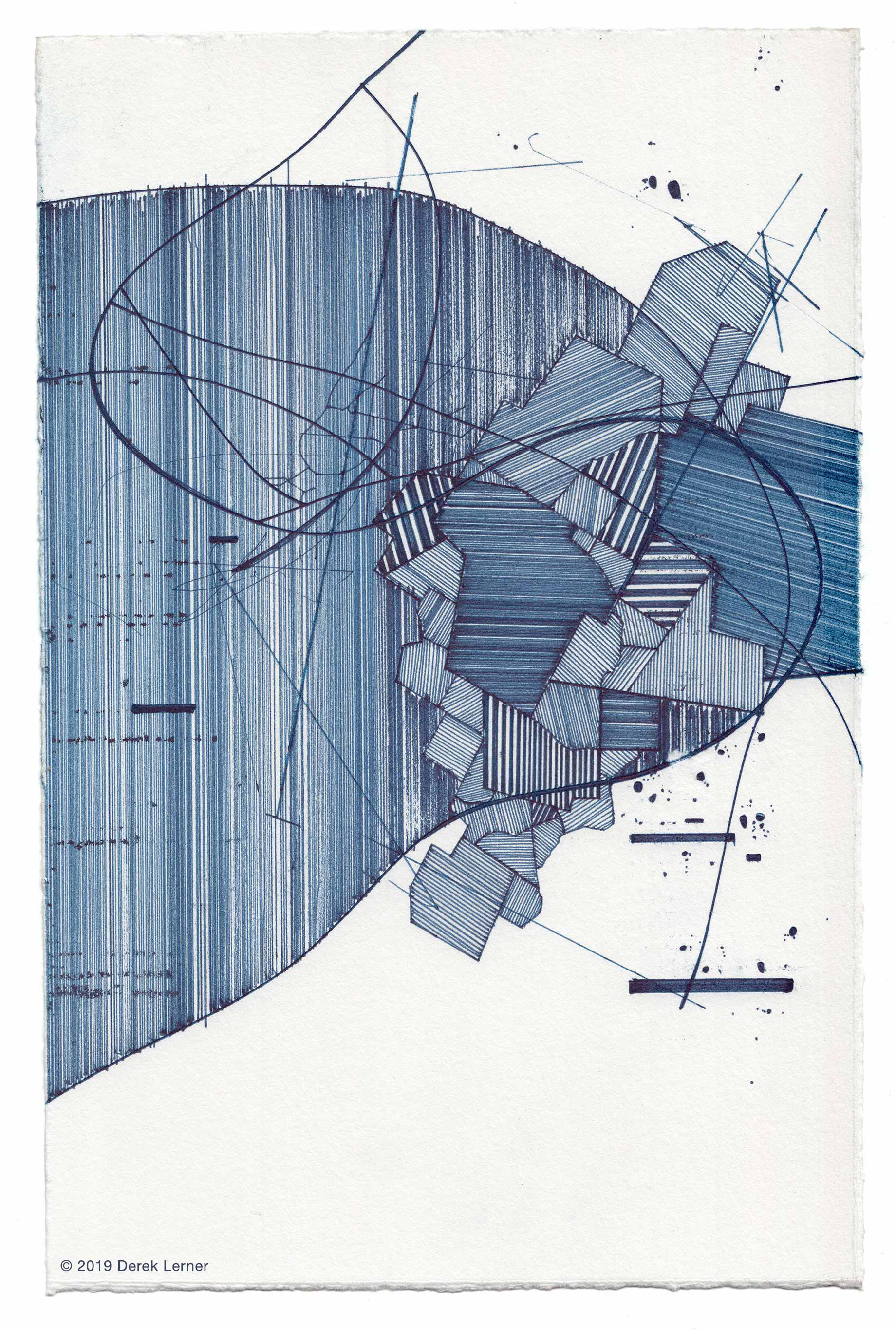 Asvirus 107, 2019 Ink on paper 10" x 6.5" (25.4cm x 16.5cm) © 2019 Derek Lerner