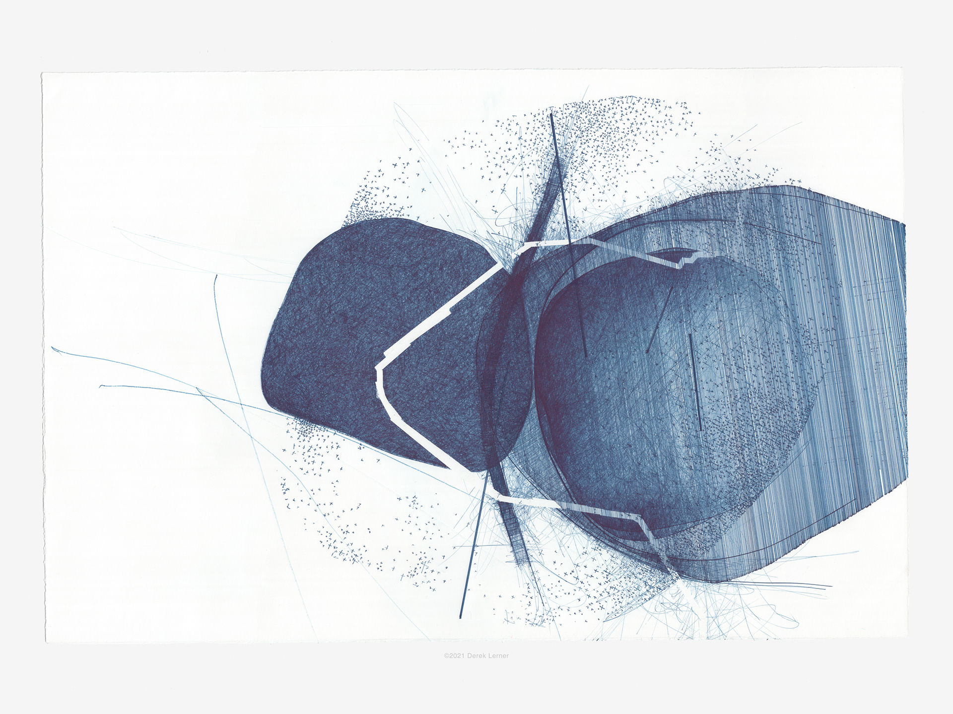 Asvirus 134 by Derek Lerner, 2021 Ink on paper 24" x 36" (60.96cm x 91.44cm)