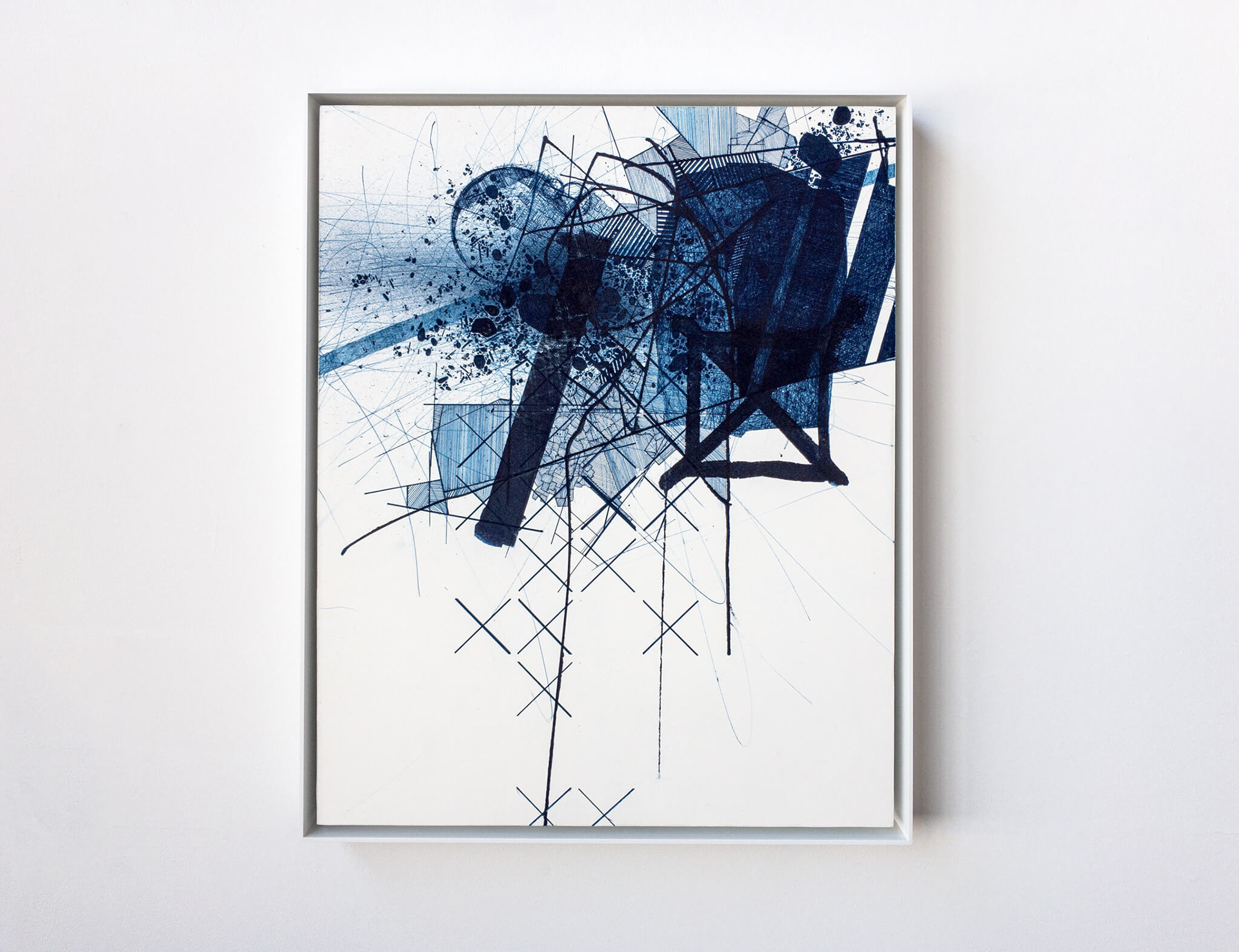 Asvirus 76, 2017 Ink on paper on wood panel 20 x 16 x 1 5/8 inches (50.8 x 40.64 x 4 cm)