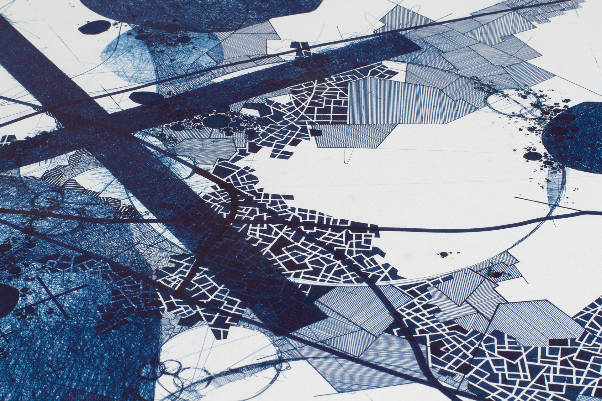 Derek Lerner, Detail of Asvirus 58, 2015 Ink on paper 44" x 30" (1.1m x 76cm)