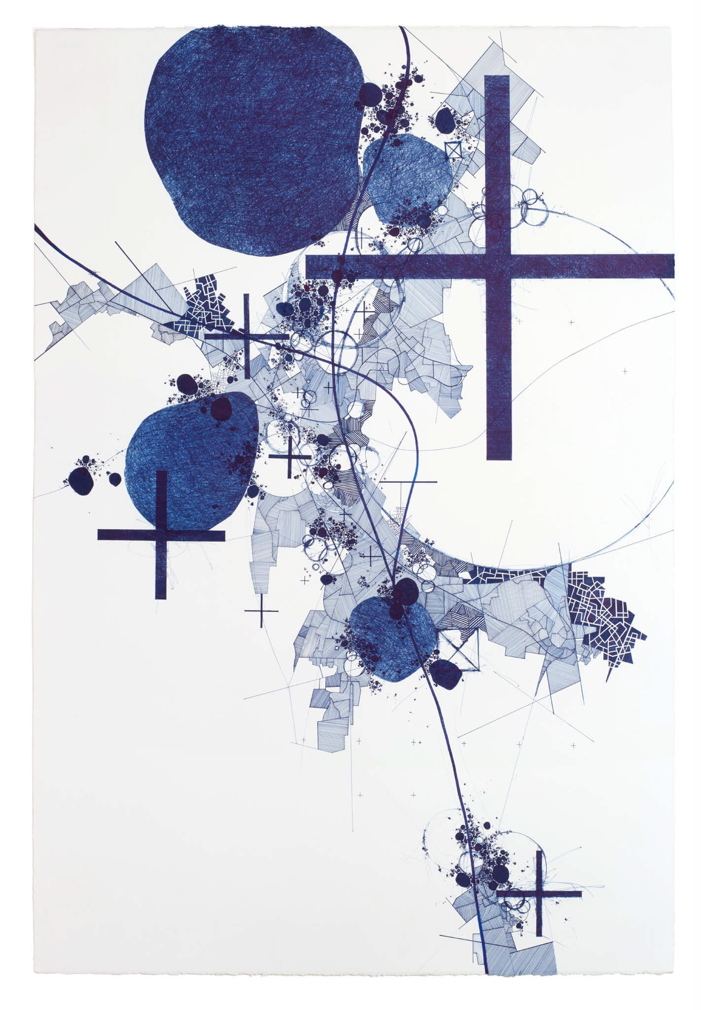 Derek Lerner, Asvirus 57, 2015 Ink on paper 44" x 30" (1.1m x 76cm