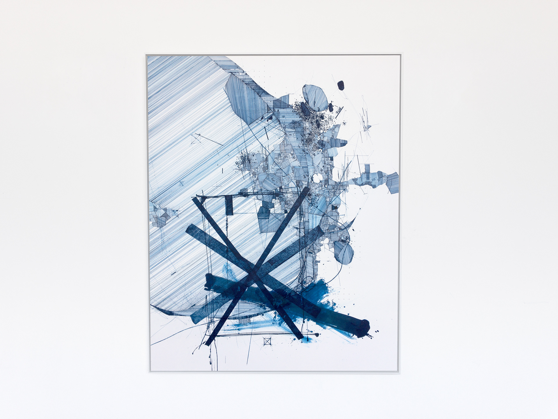 Derek Lerner, Asvirus 93, 2018 Ink on paper on aluminum honeycomb panel 60 x 47.5 x 1/2 inches (1.5m x 1.2065m x 1.27cm)