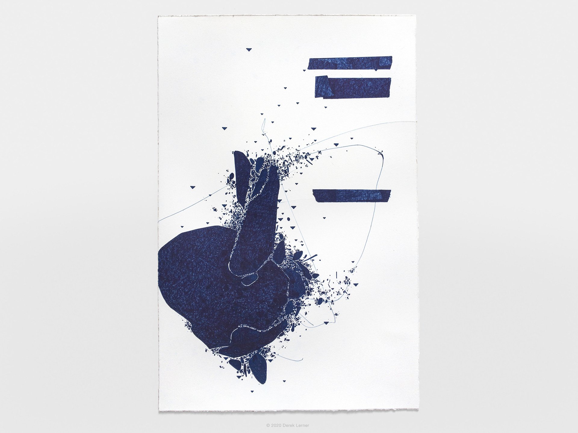Asvirus 120 by Derek Lerner 2020 Ink on paper 20" x 13" (51cm x 33cm)