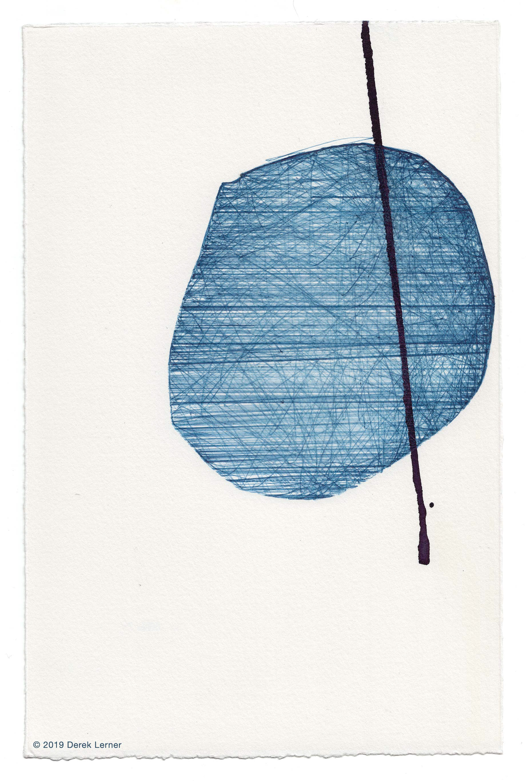 Asvirus 99, 2019 Ink on paper 10" x 6.5" (25.4cm x 16.5cm) © 2019 Derek Lerner