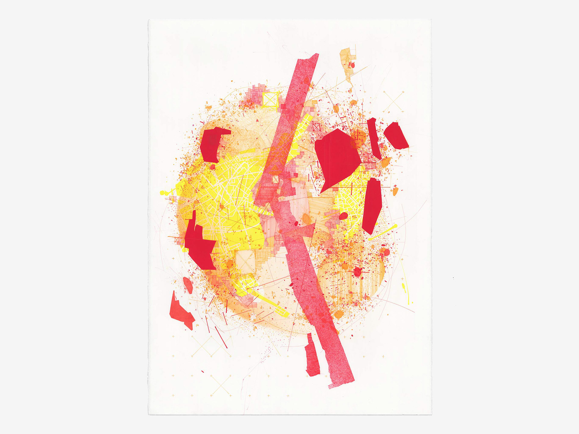 Asvariant 1, 2022 Ink and water-based pigment dispersions with acrylic binder on 640gsm archival quality paper 41" x 29.5" (104.14cm x 74.93cm) by Derek Lerner