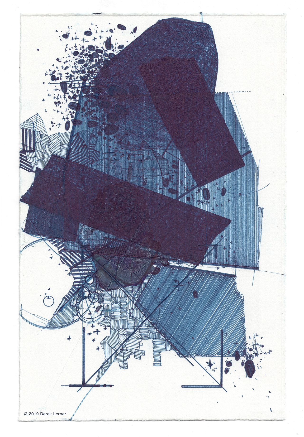 Asvirus 112, 2019 Ink and paper 10" x 6.5" (25.4cm x 16.5cm) © 2019 Derek Lerner