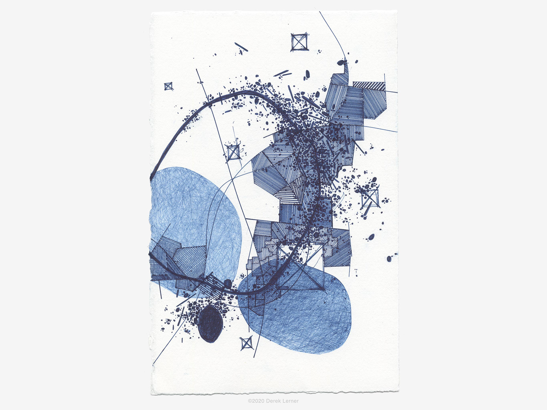 Asvirus 124, 2020 Ink and paper 10" x 6.5" (25.4cm x 16.5cm) by Derek Lerner