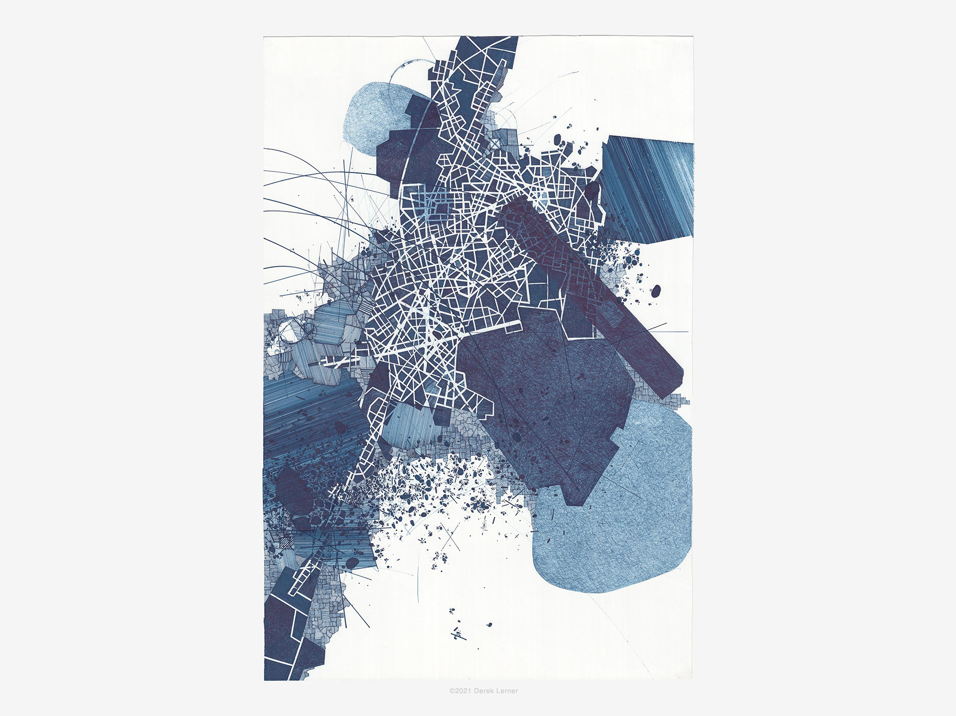 Asvirus 131 by Derek Lerner, 2021 Ink on paper 36" x 24" (91.44cm x 60.96cm)