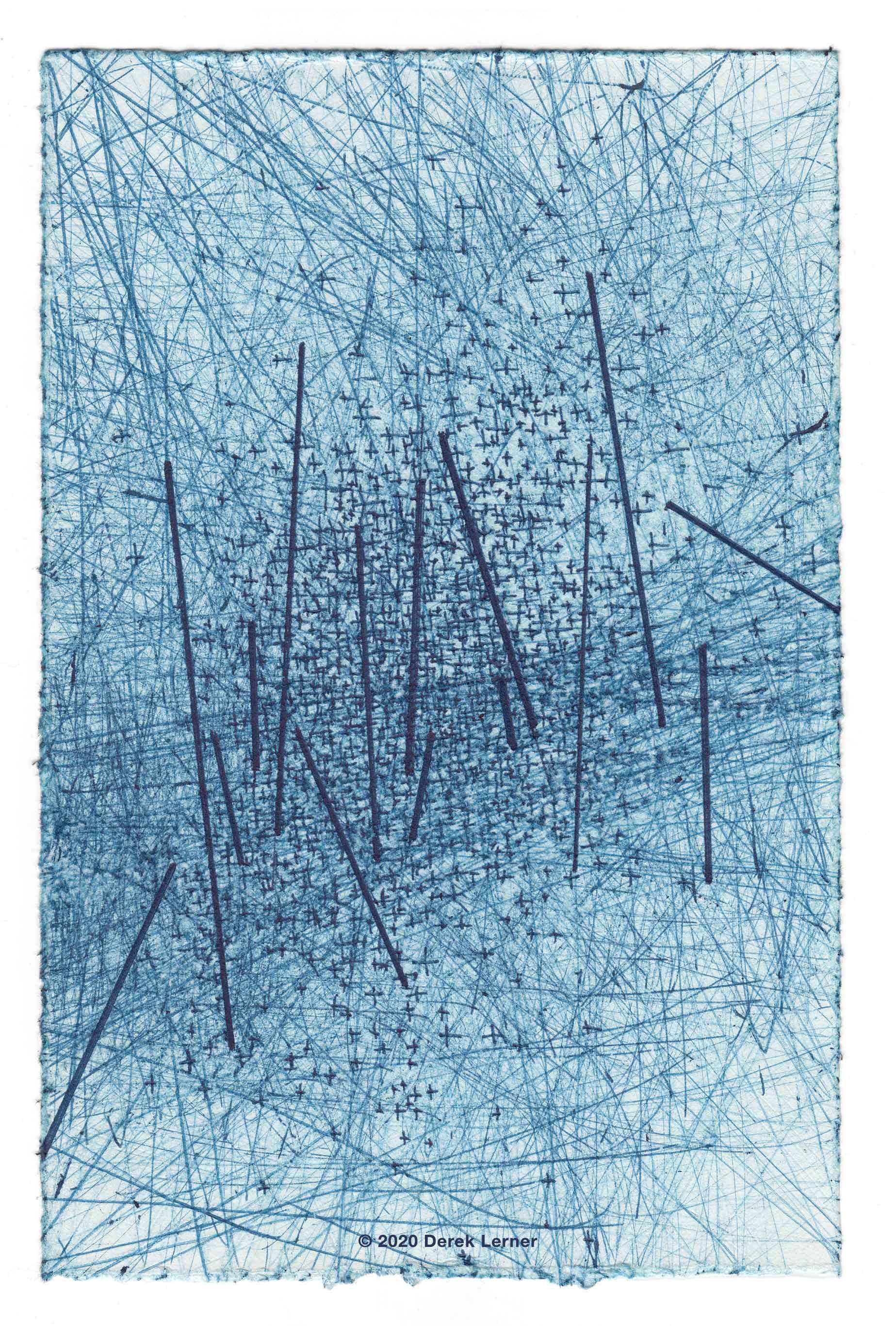Impermanence 2, Derek Lerner 2020 Ink on paper 10" x 6.5" (25.4cm x 16.5cm)
